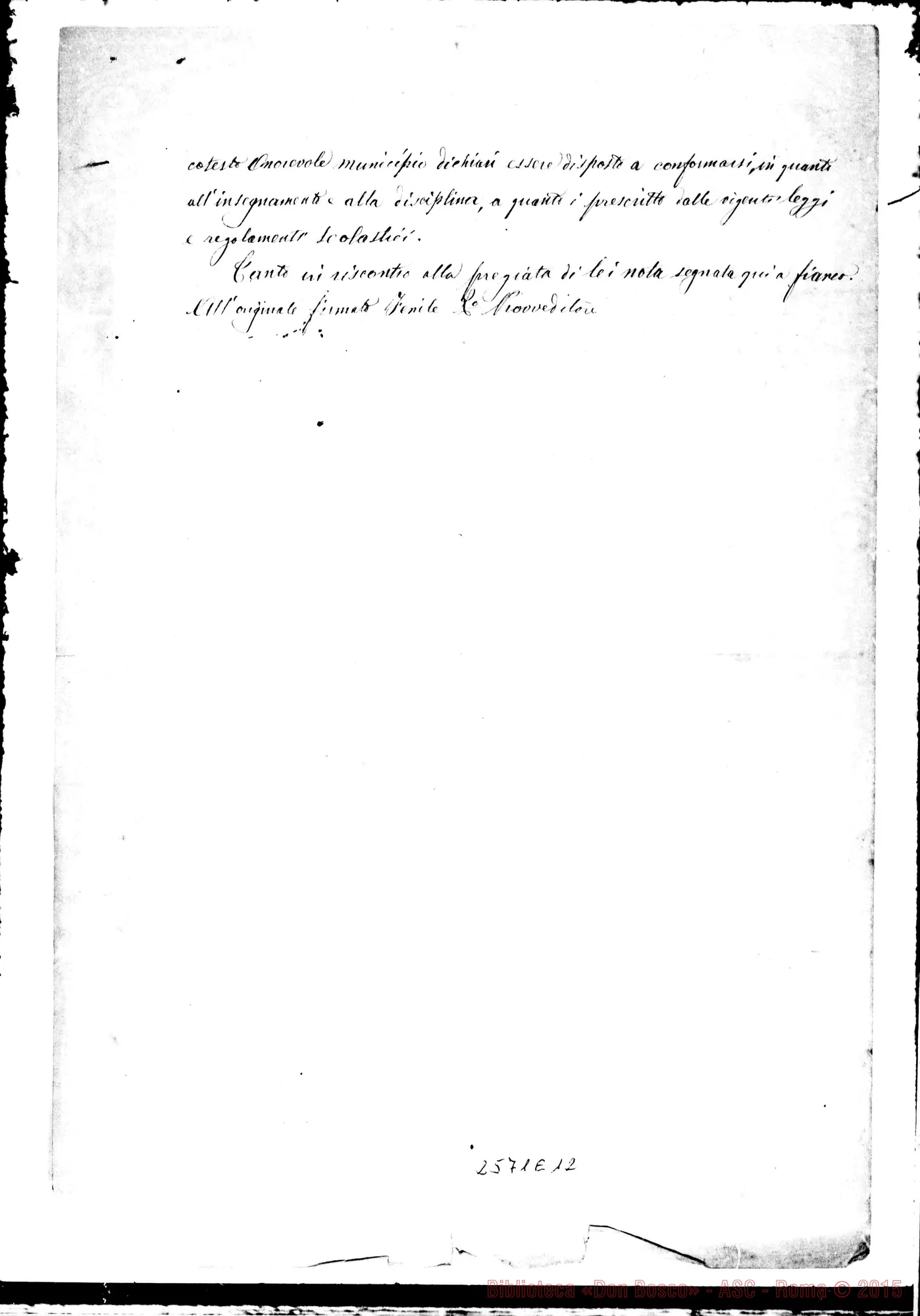 Fotogramma E 12 — Provveditori agli studi - Sindaco di Cherasco. Copia