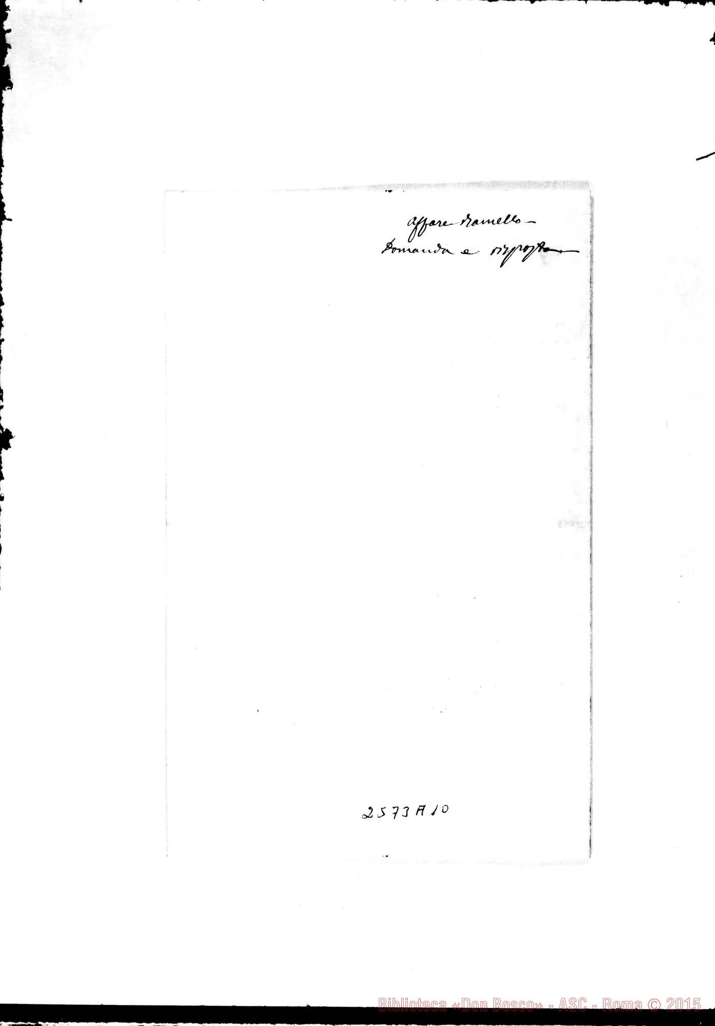 Fotogramma A 10 — Assessore Incisa - Francesia. Cherasco, 4-01-1871. Autogr. Rua