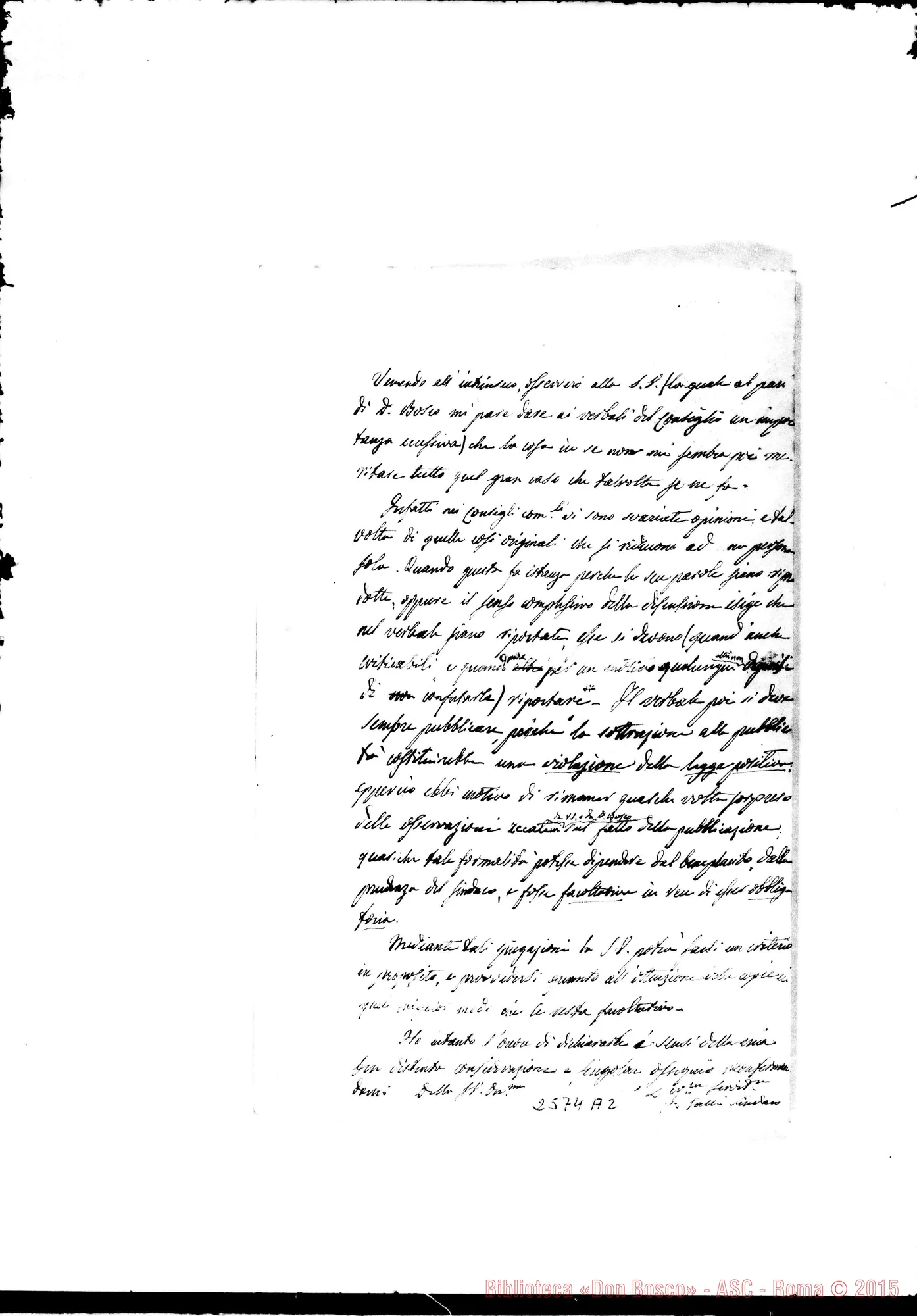 Fotogramma A 2 — Galli, Sindaco - Prefetto Collegio. Cherasco, 2-09-1871. Autogr. Rua