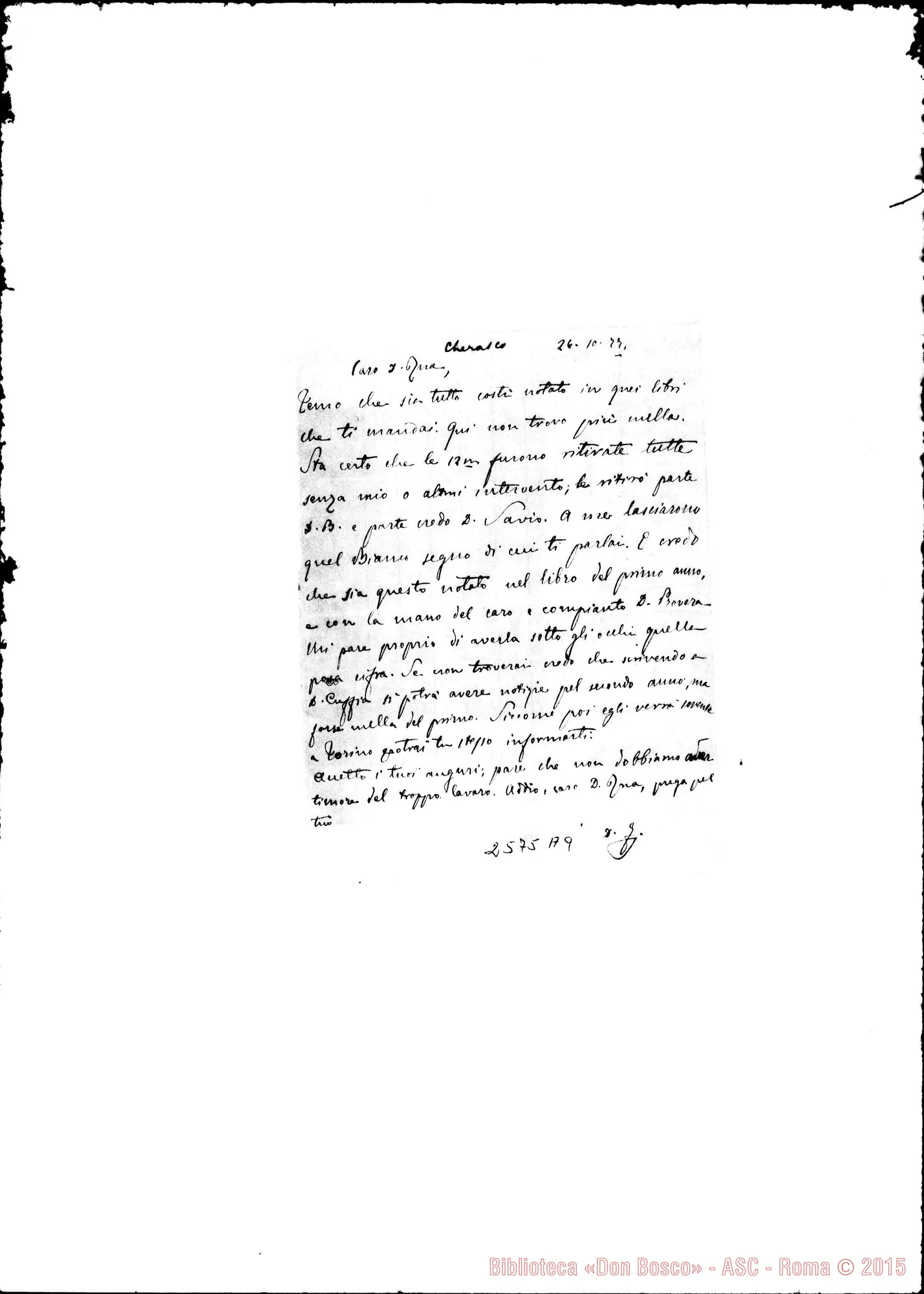 Fotogramma A 9 — Francesia - Rua. 26-10-1877. Autogr. Rua