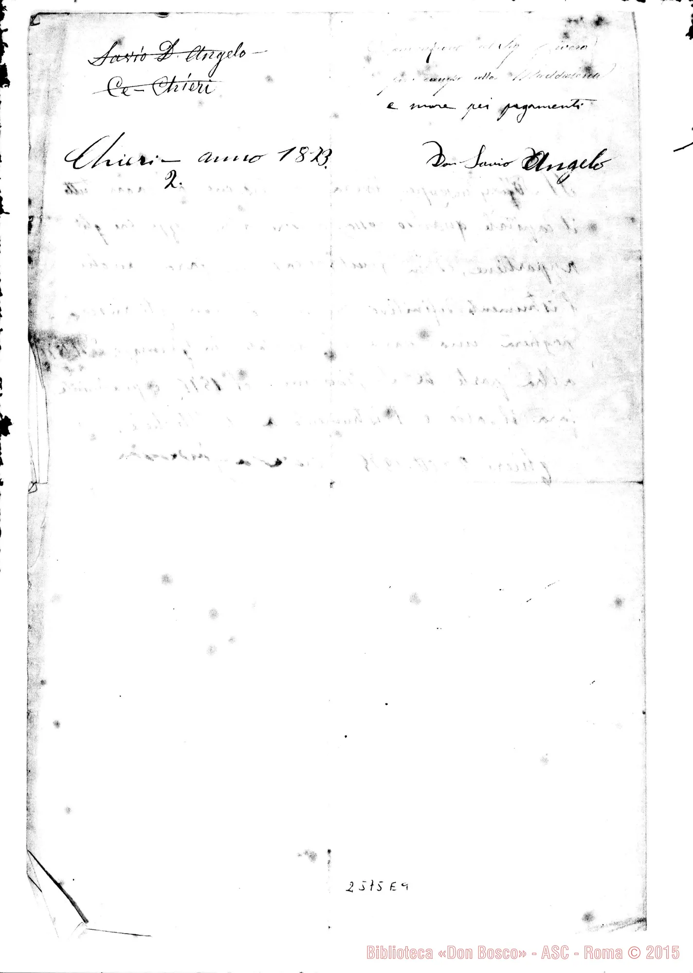 Fotogramma E 9 — Compromesso fra D. Savio e D. Civera. 18-06-1873. Ms. con autogr. Rua e 10 Condizioni di D. Savio all’Ortolano Cristino Tommaso. 12-11-1874