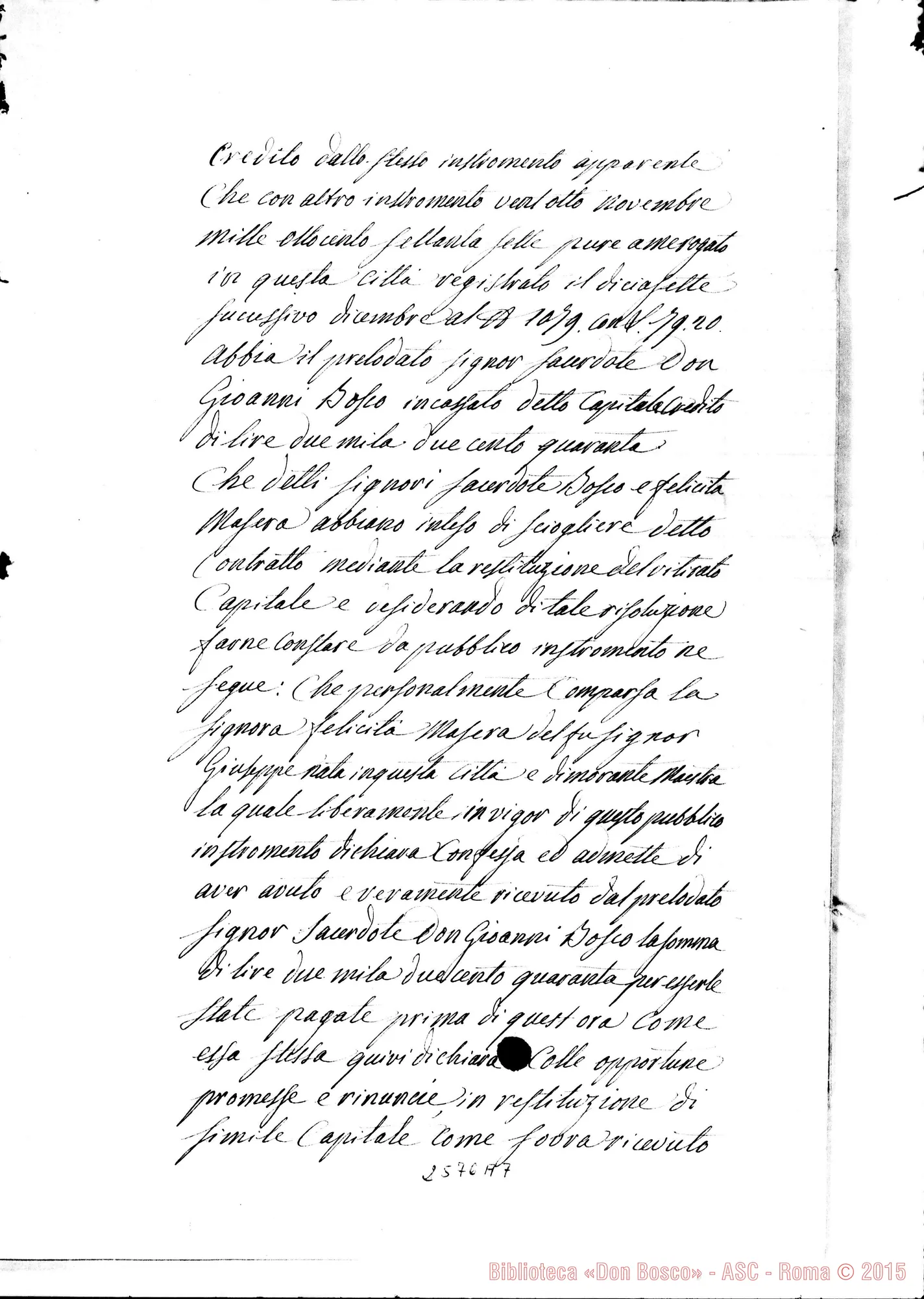 Fotogramma A 7 — Atto di retrocessione. 25-07-1882