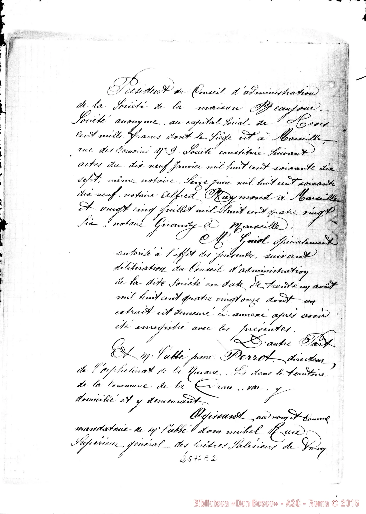 Fotogramma E 2 — La Navarre E St. Cyr: Convention. Toulon, 2-10-1891. Autogr. Rua