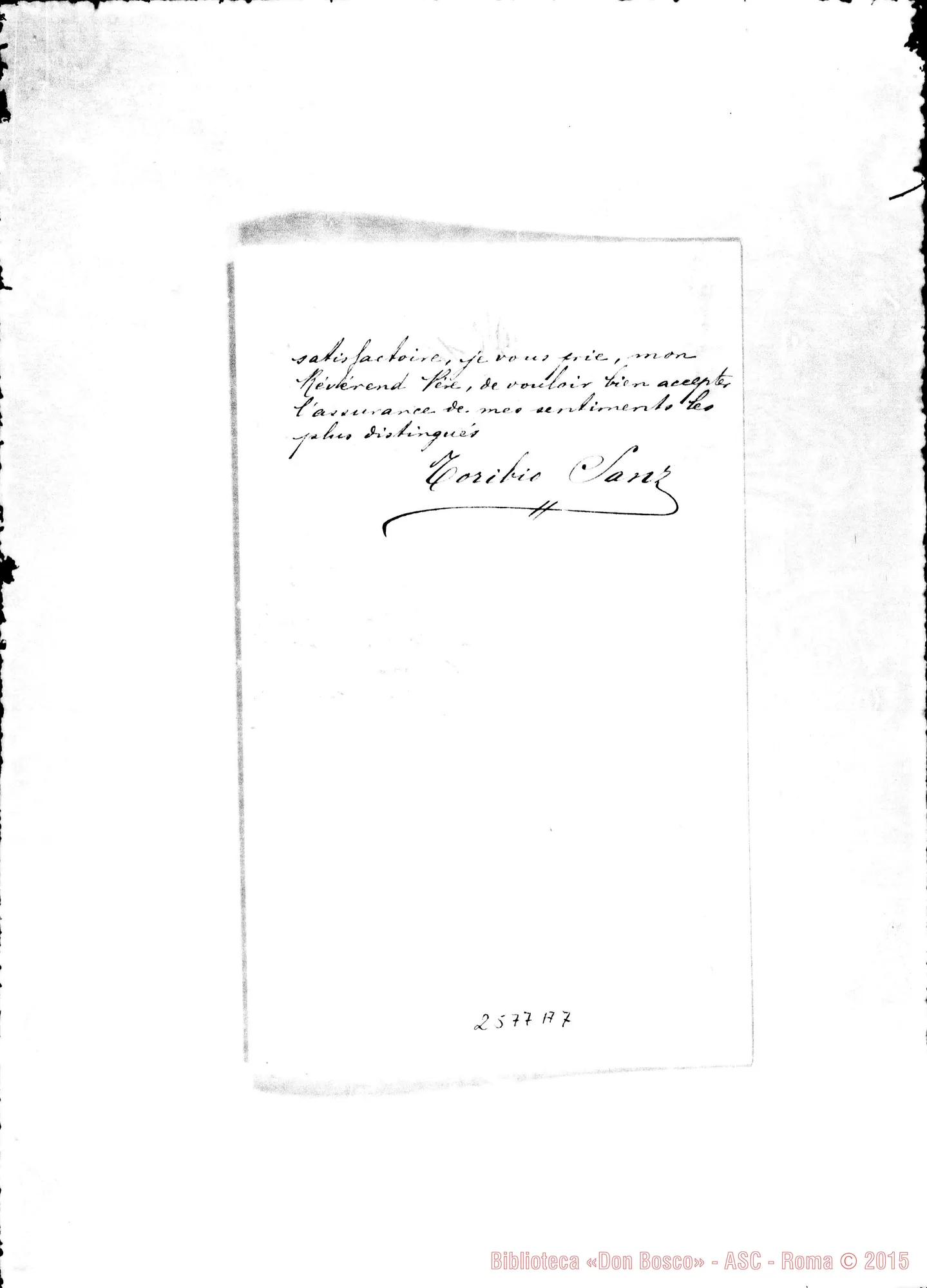 Fotogramma A 7 — Sanz Toribio - D. Bosco. Londres, 14-12-1884
