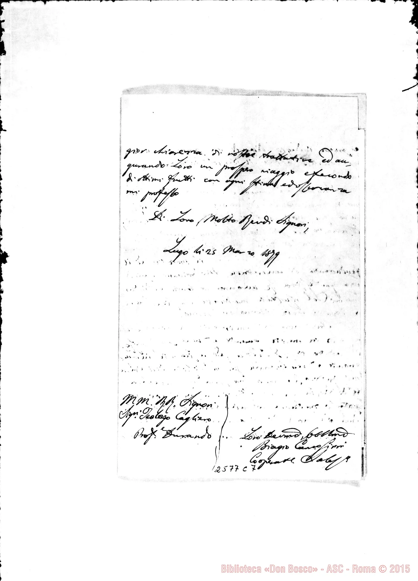 Fotogramma C 7 — Girri Biagio, coop. - D. Cagliero Giov.. Lugo, 25-03-1879