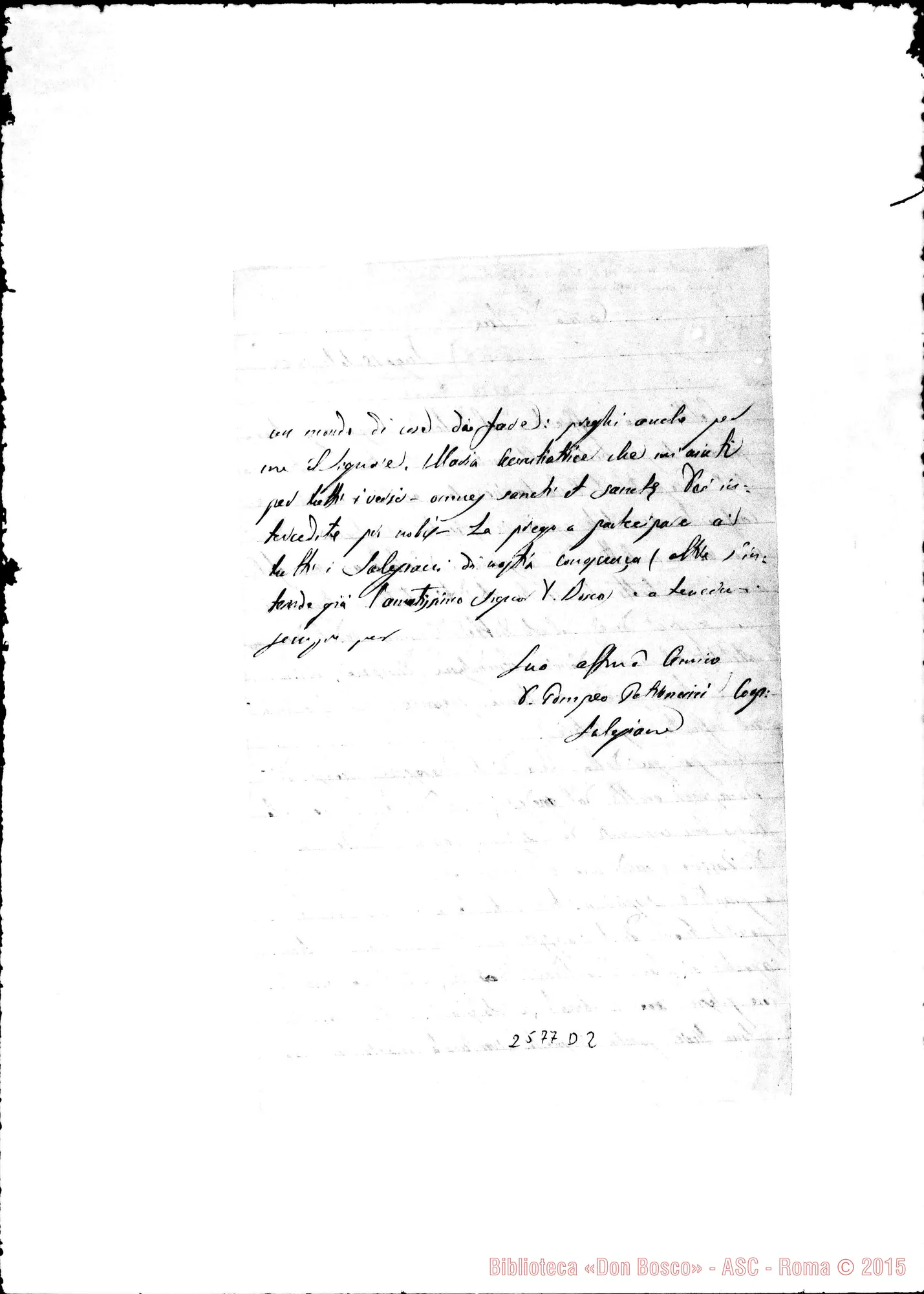 Fotogramma D 2 — Petroncini D. Pompeo - D. Rua. Lugo, 15-09-1880. Autogr. Rua