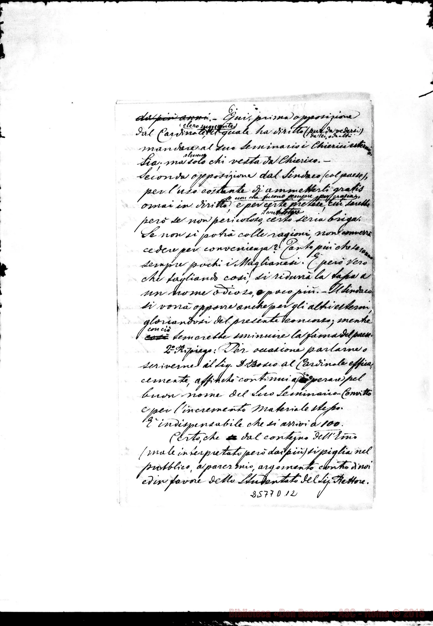 Fotogramma D 12 — Daghero Giuseppe, SDB - D. Rua. Magliano Sabina, 18-11-1883. Autogr. Rua