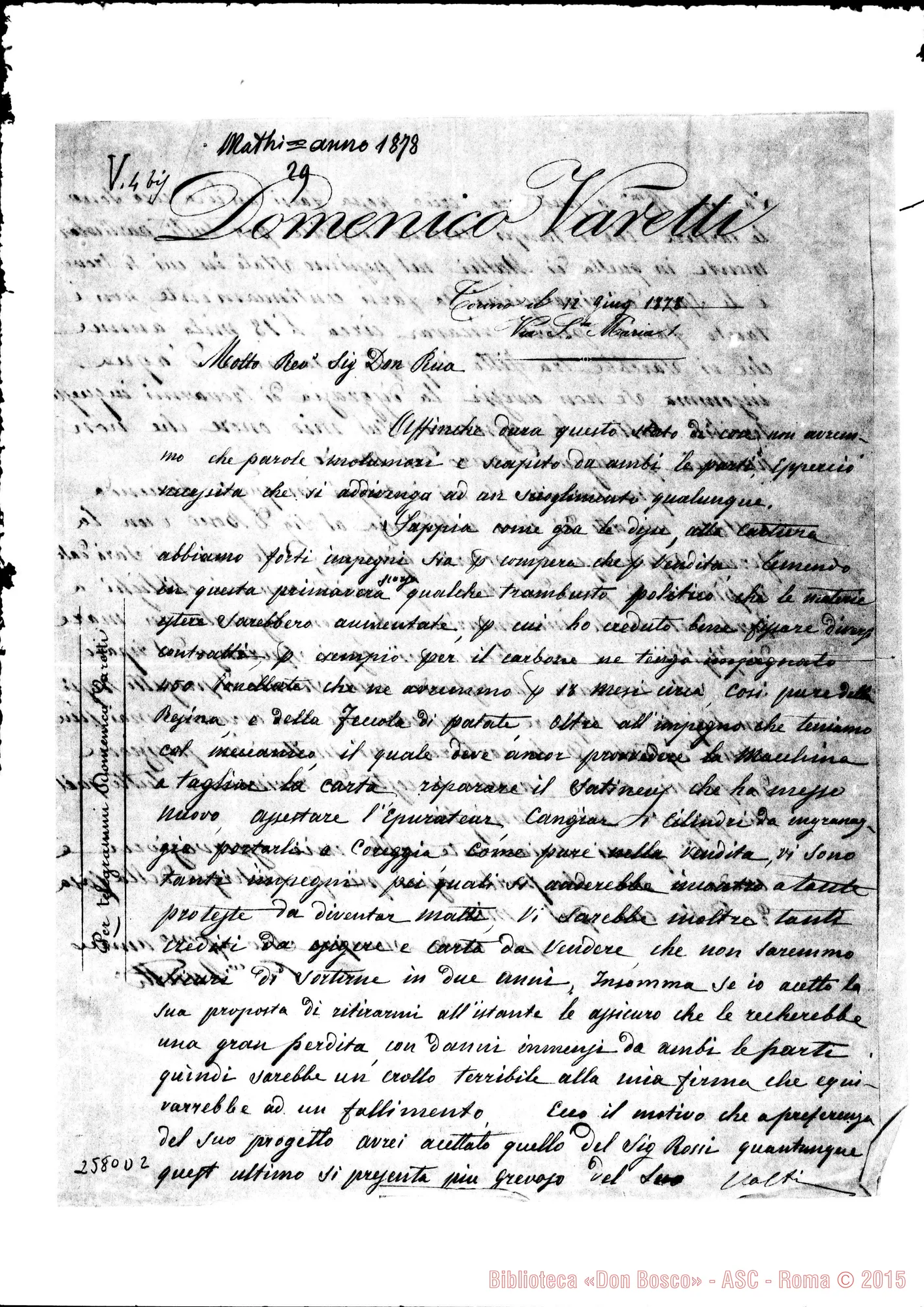 Fotogramma D 2 — Varetti Domenico - D. Rua. Torino, 12-06-1878