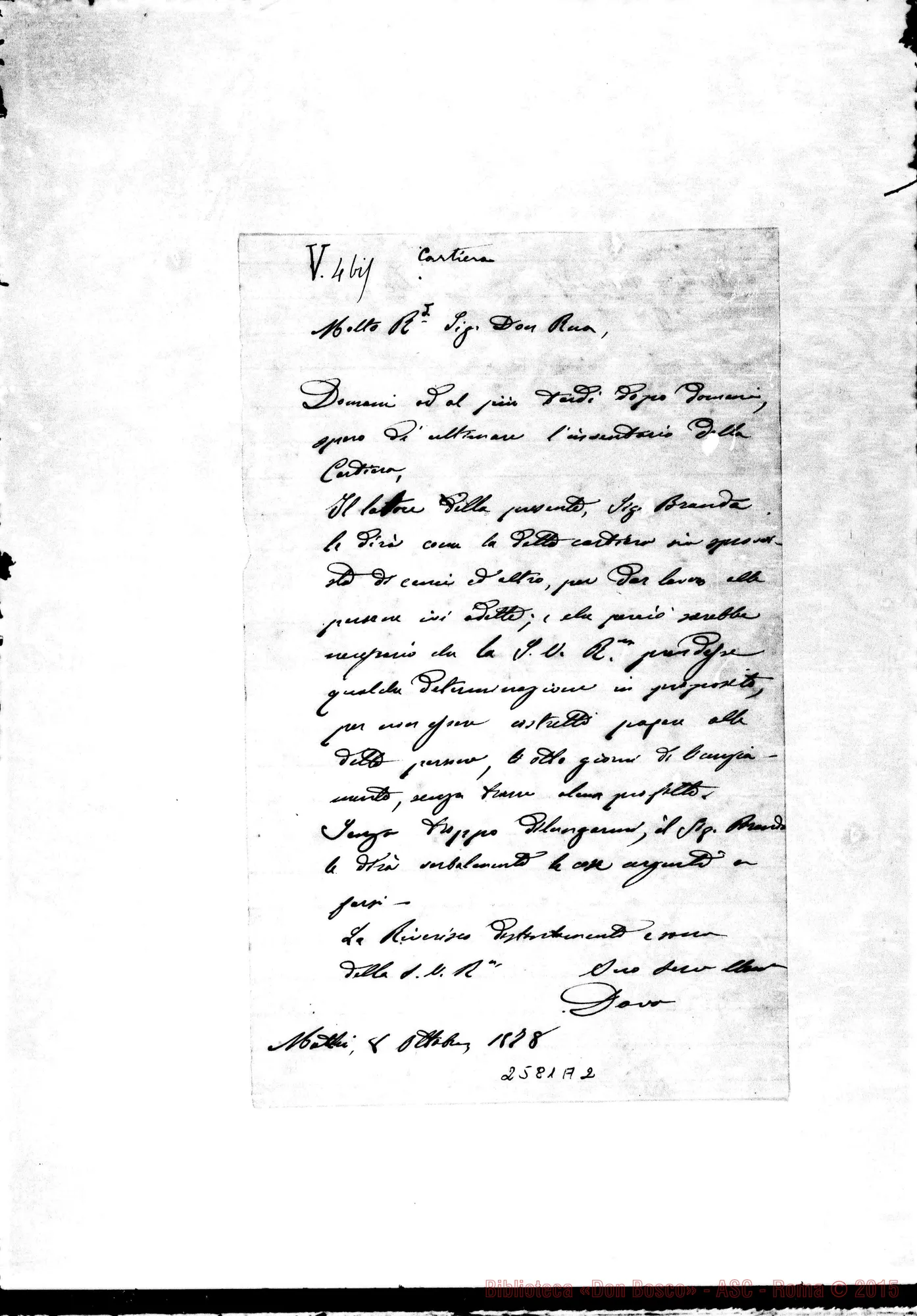 Fotogramma A 2 — Dova - D. Rua. Mathi, 8-10-1878. Autogr. Rua