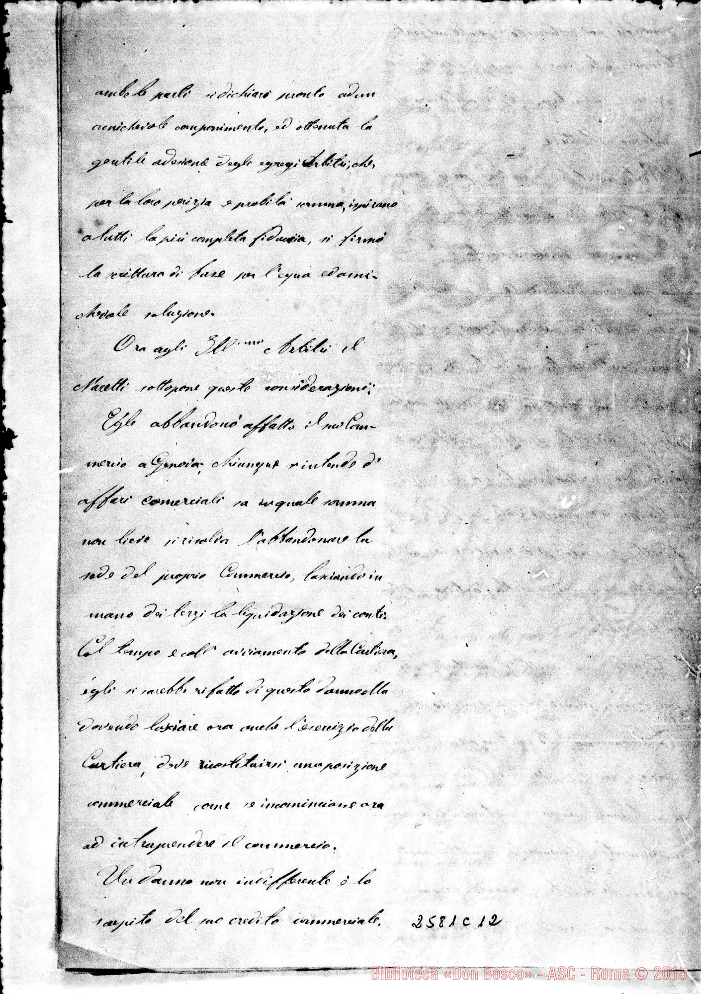 Fotogramma C 12 — Memoria per i Signori Arbitri. Ms. con correz. E aggiunte autogr. Rua