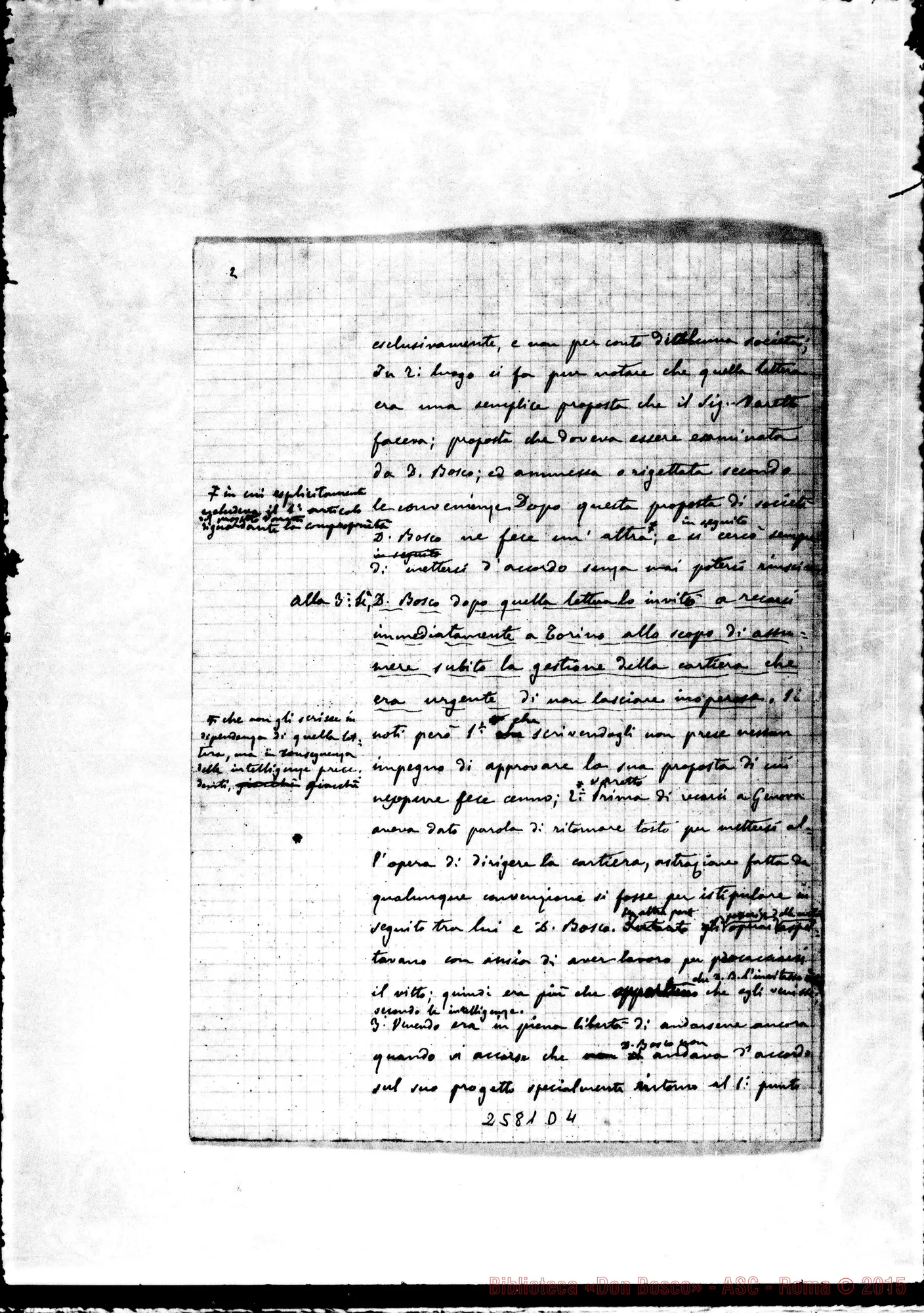 Fotogramma D 4 — Risposta alle osservazioni del Sig. Varetti. Ms. autogr. Rua