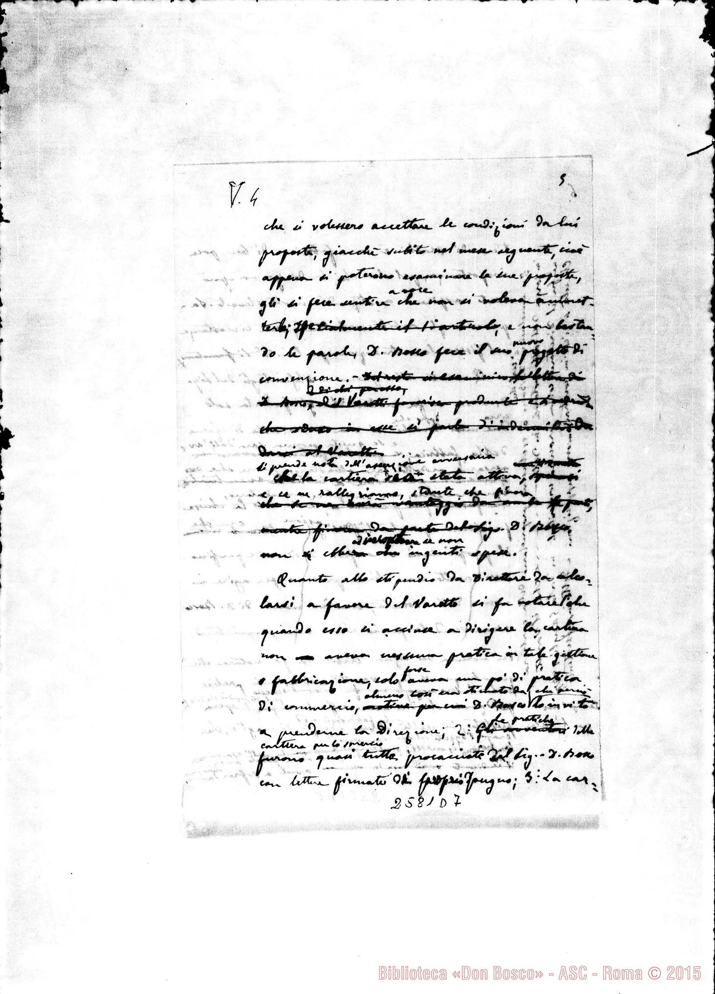 Fotogramma D 7 — Risposta alle osservazioni del Sig. Varetti. Ms. autogr. Rua