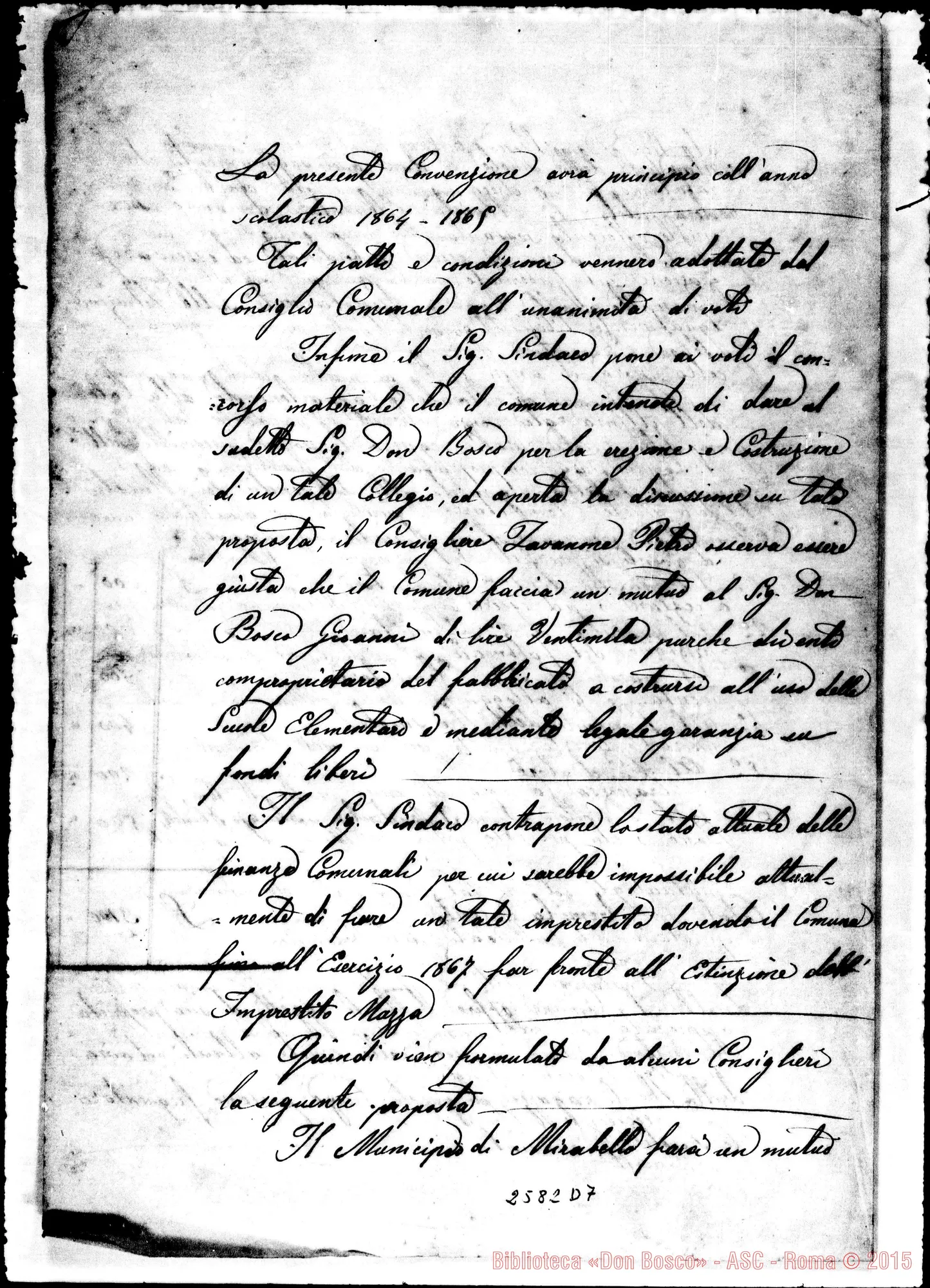 Fotogramma D 7 — Erezione di un Collegio-Ginnasio. 25-04-1863