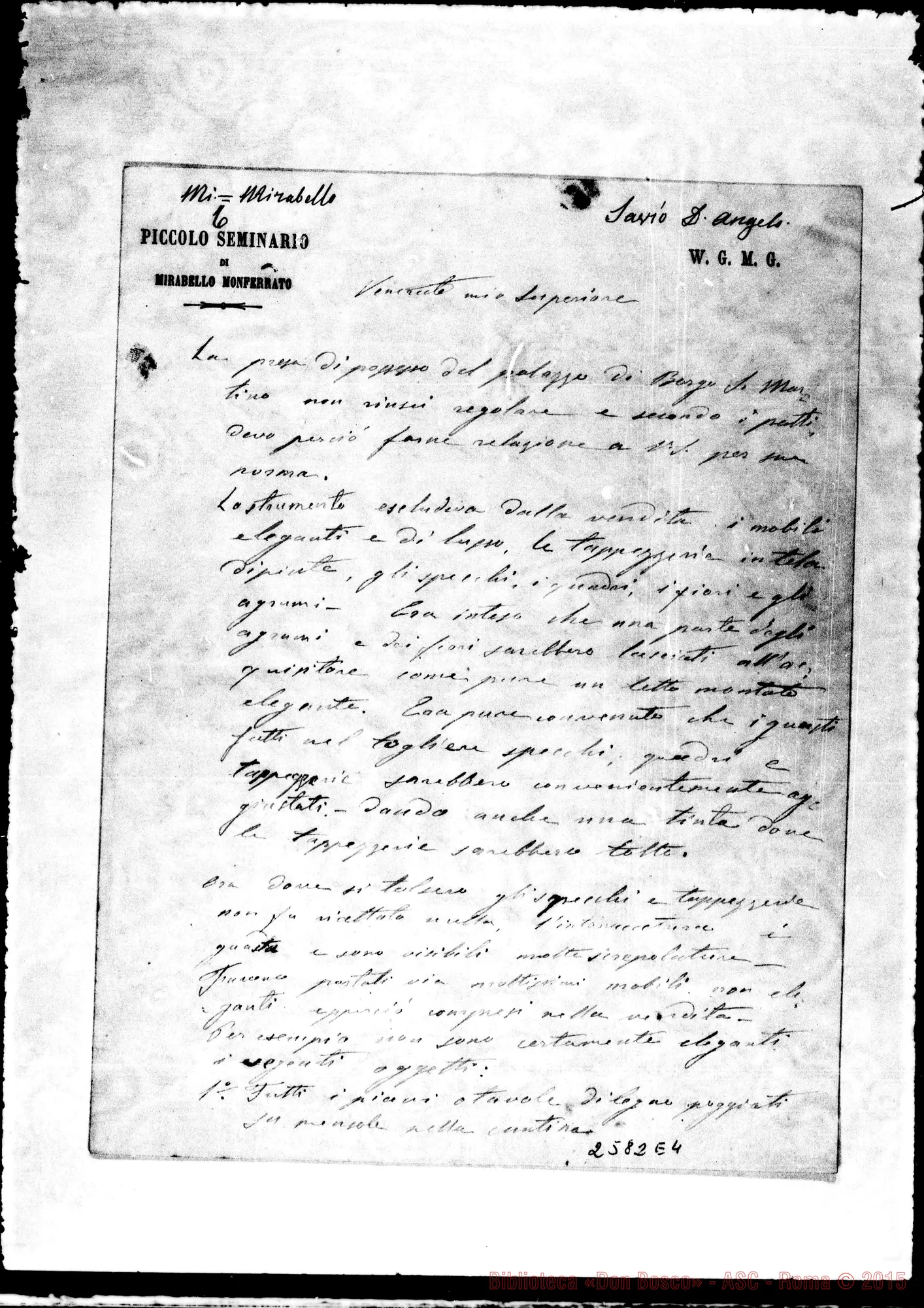 Fotogramma E 4 — Savio Angelo - Venerato Superiore. Borgo S.Martino, 17-08-1870