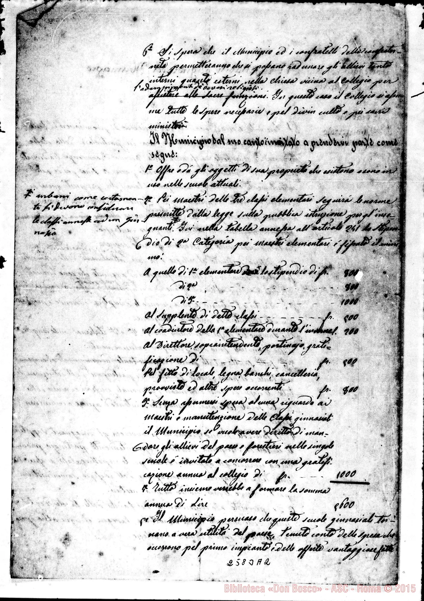 Fotogramma A 2 — Altra stesura del documento anteriore con correz. autogr. Bosco