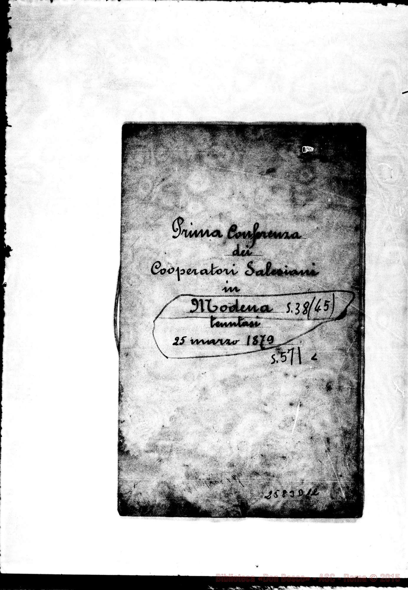 Fotogramma D 12 — Prima Conferenza ai Cooperatori di Modena: 25-03-1879