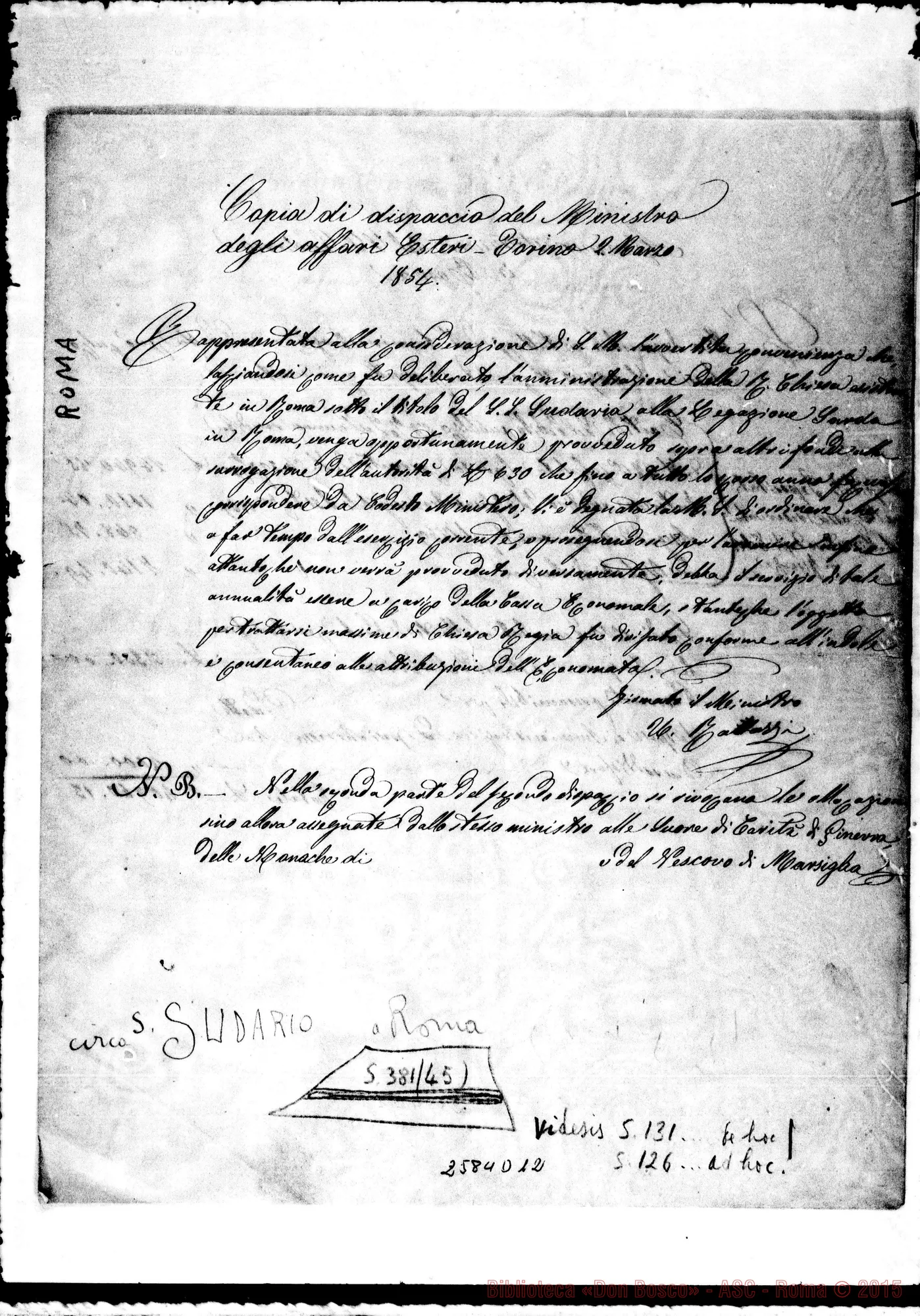 Fotogramma D 12 — Copia di alcuni documenti relativi alla amministrazione del SS. Sudario in Roma
