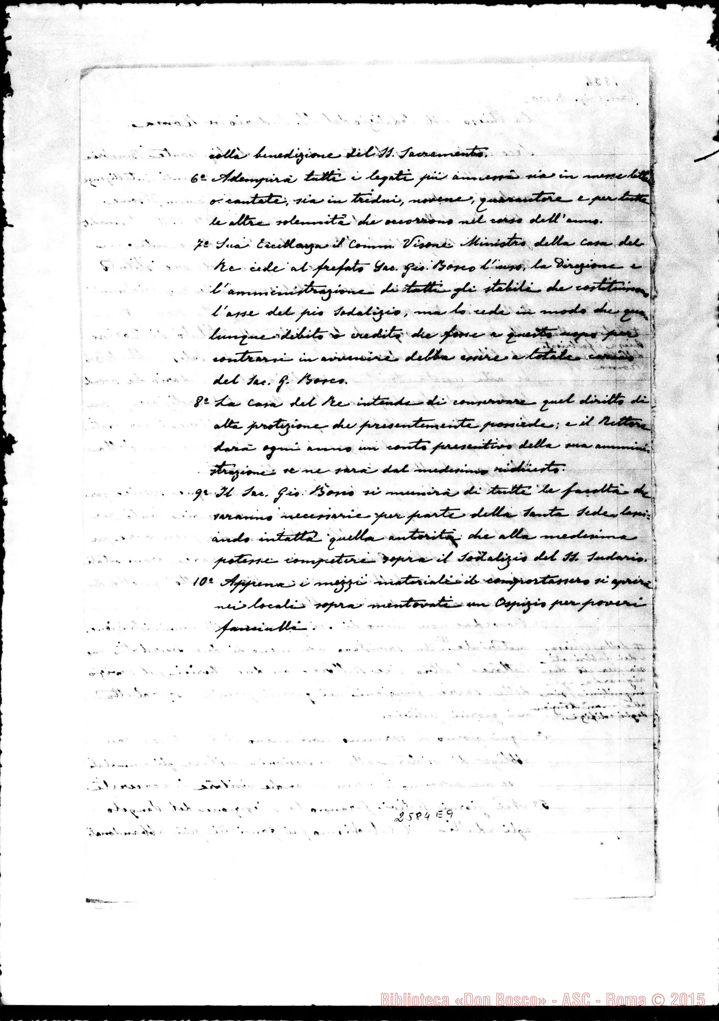 Fotogramma E 9 — Promemoria. Ms. del sig. Balestra