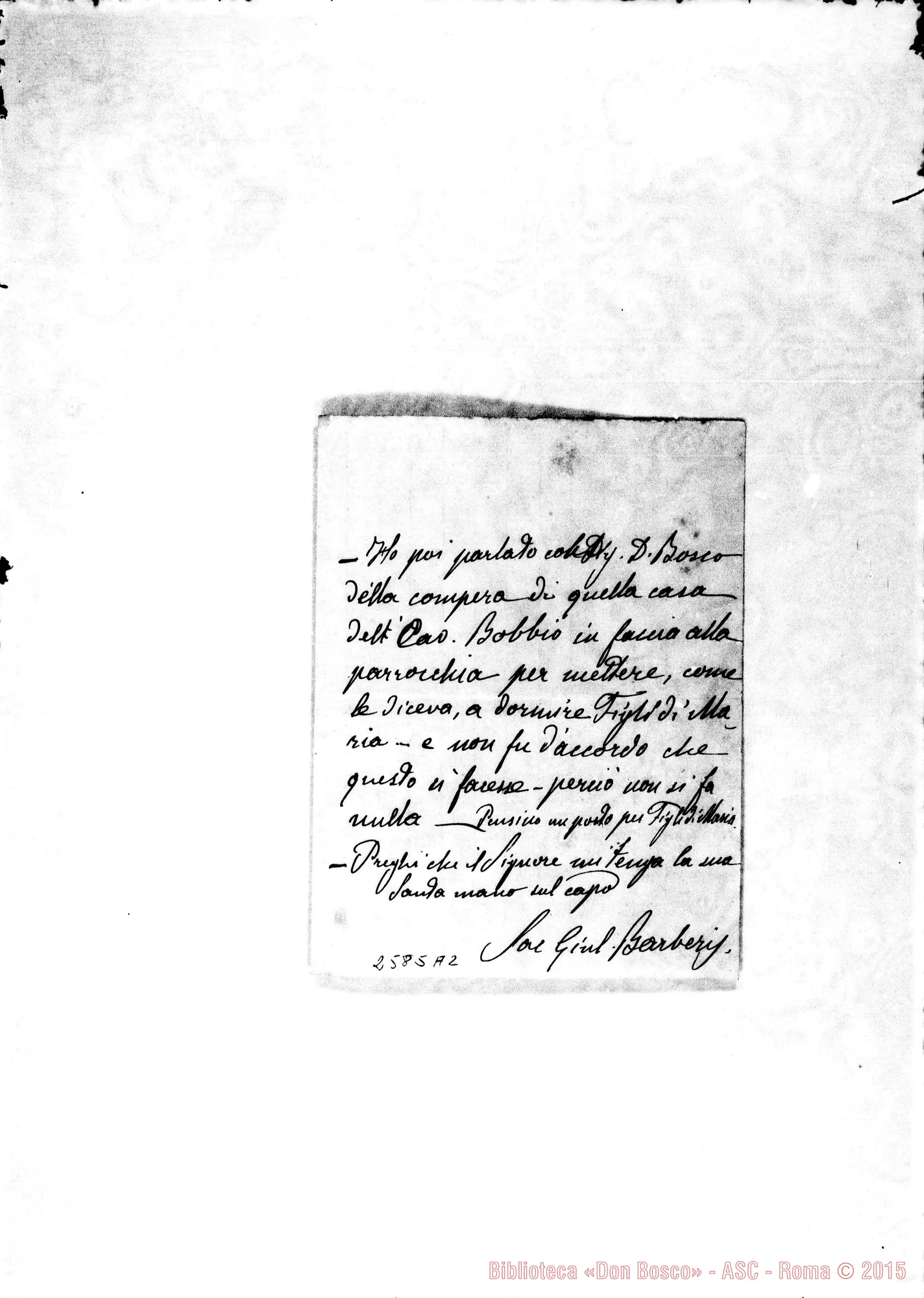Fotogramma A 2 — Barberis Giulio - D. Rua. S. Benigno, 22-11-1881
