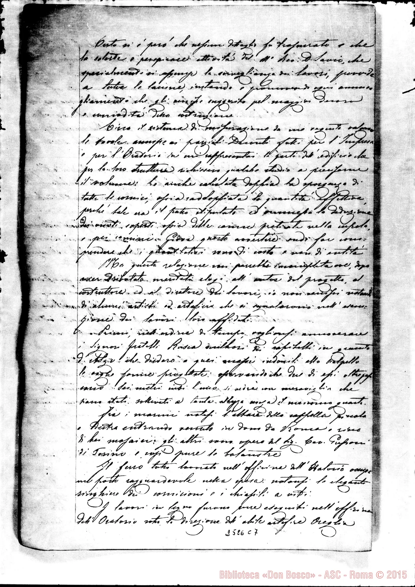 Fotogramma C 7 — Balegno: Relazione tecnica intorno alla chiesa eretta in Valdocco