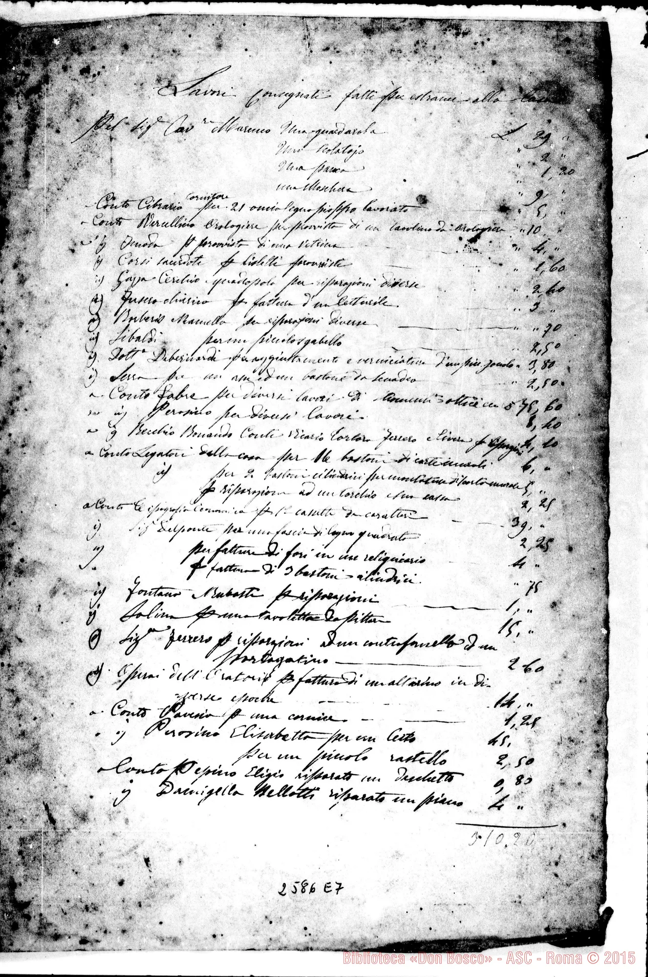 Fotogramma E 7 — Lavori eseguiti nel laboratorio dei falegnami per la chiesa di M.A.