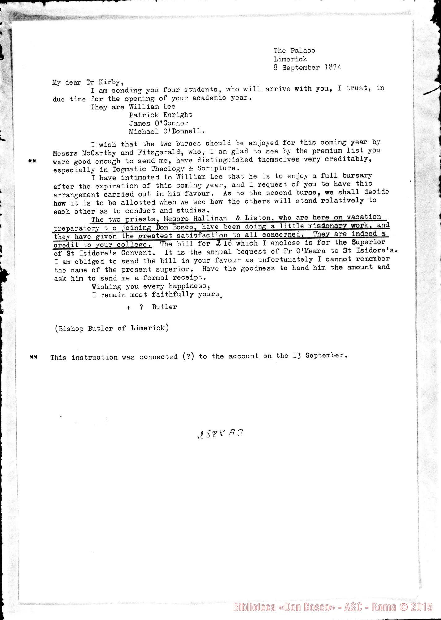 Fotogramma A 3 — Trascrizione della lettera precedente
