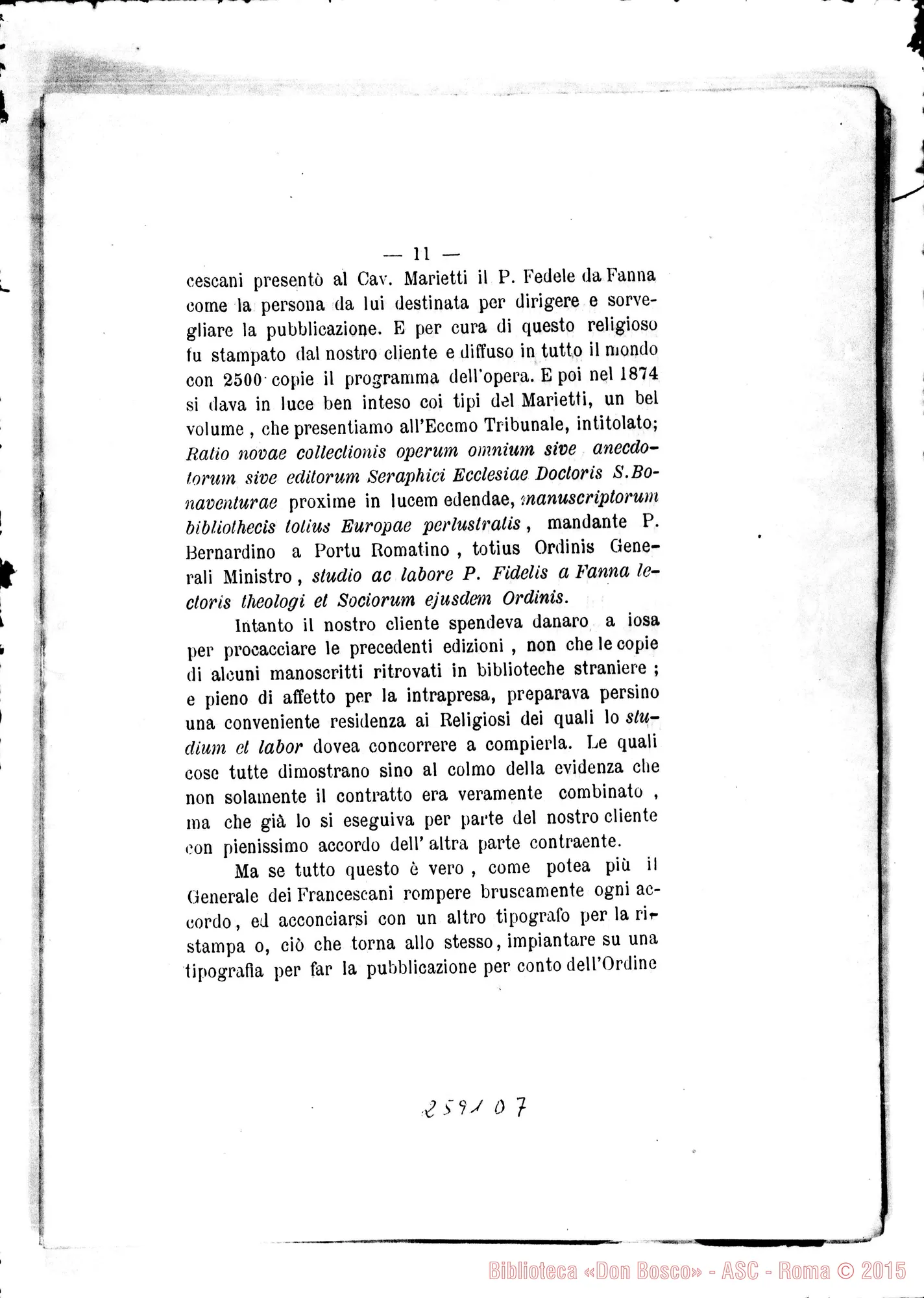 Fotogramma D 7 — Tribunale Civile di Roma nella vertenza. Stampato