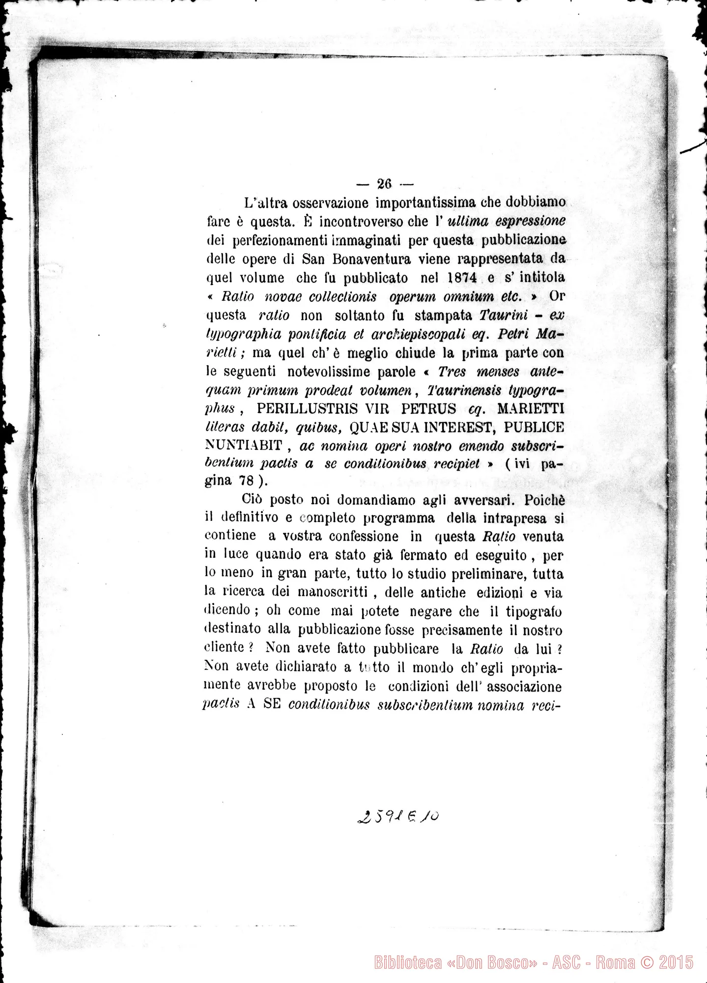 Fotogramma E 10 — Tribunale Civile di Roma nella vertenza. Stampato