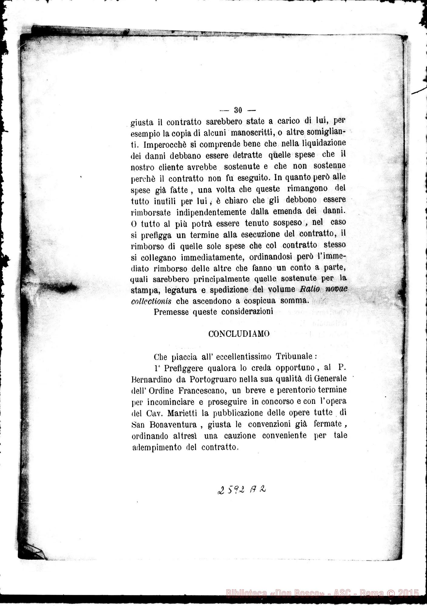 Fotogramma A 2 — Tribunale Civile di Roma nella vertenza. Stampato