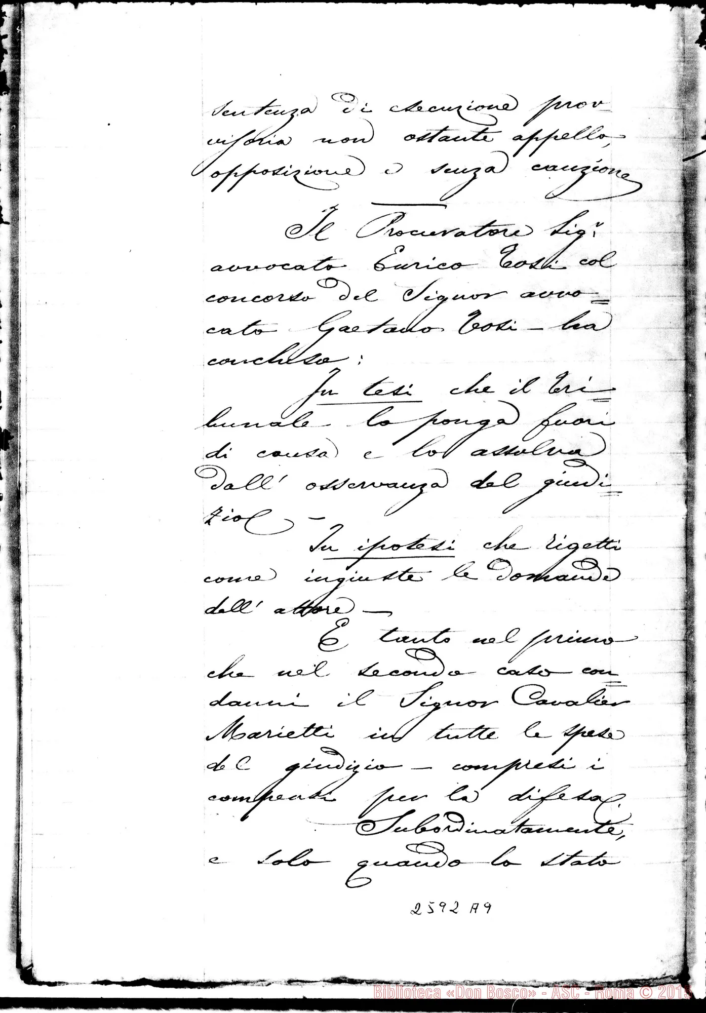 Fotogramma A 9 — Sentenza del Tribunale. Ms.