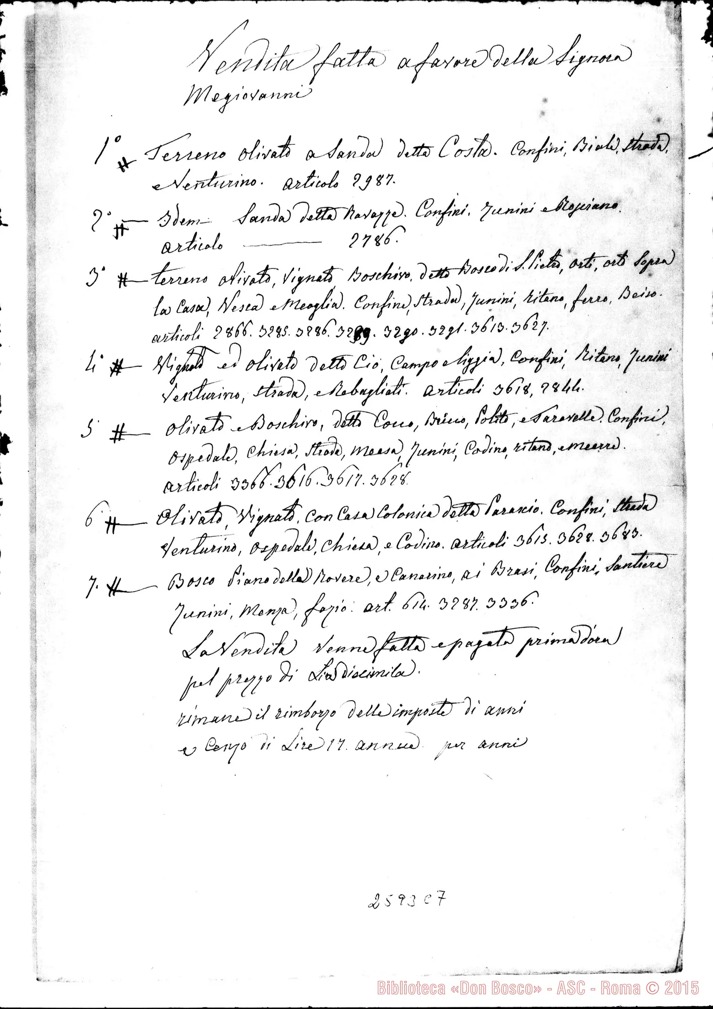 Fotogramma C 7 — Perizia in Celle Ligure, 20-22-03-1884. Autogr. Rua