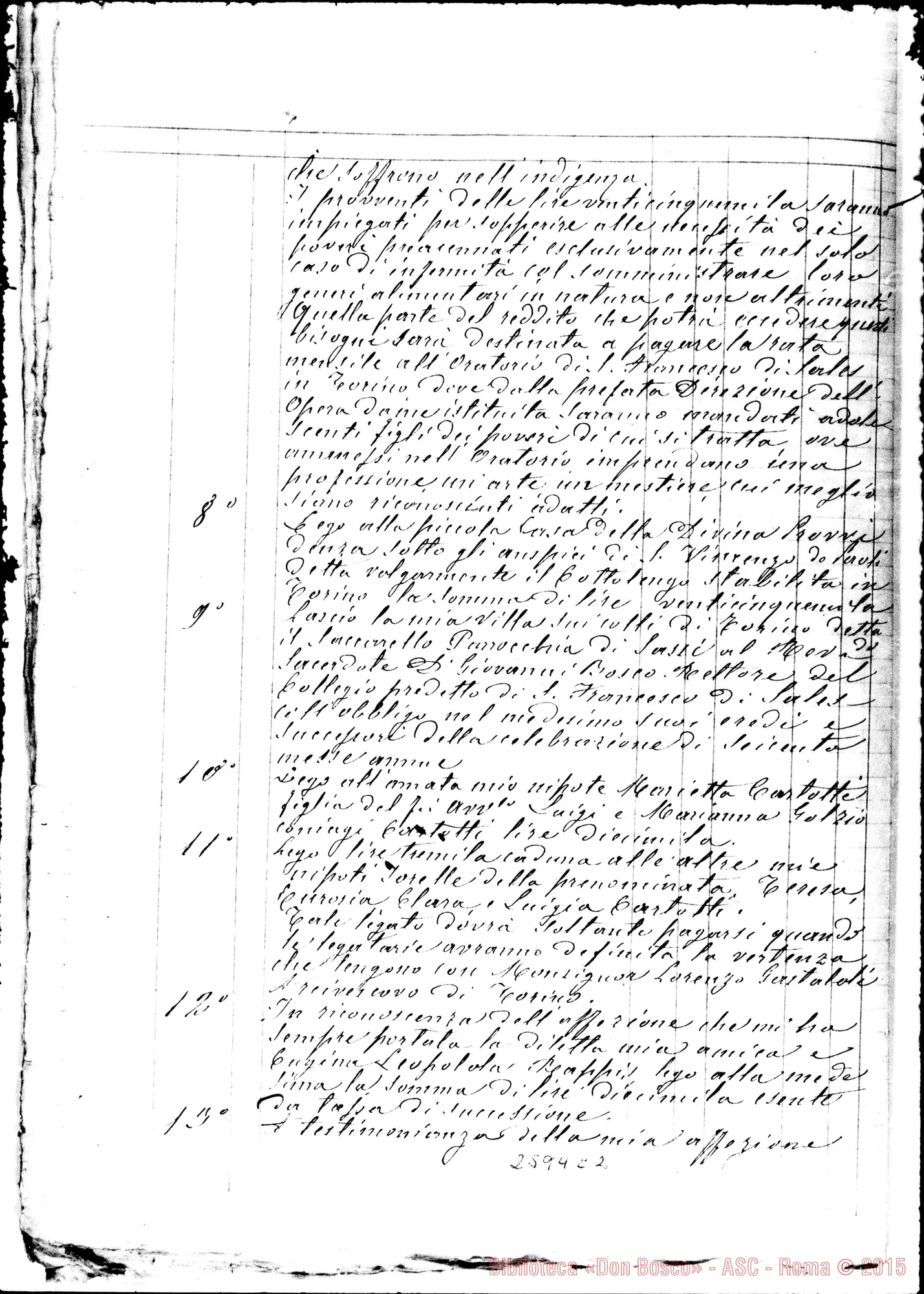 Fotogramma C 2 — Monti Eurosia: Testamento di Eurosia Golzio, ved.Monti. Copia