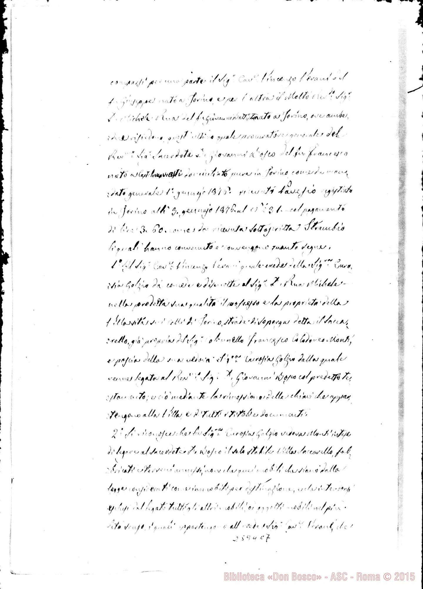 Fotogramma C 7 — Particola di testamento. Copia con autogr. Rua