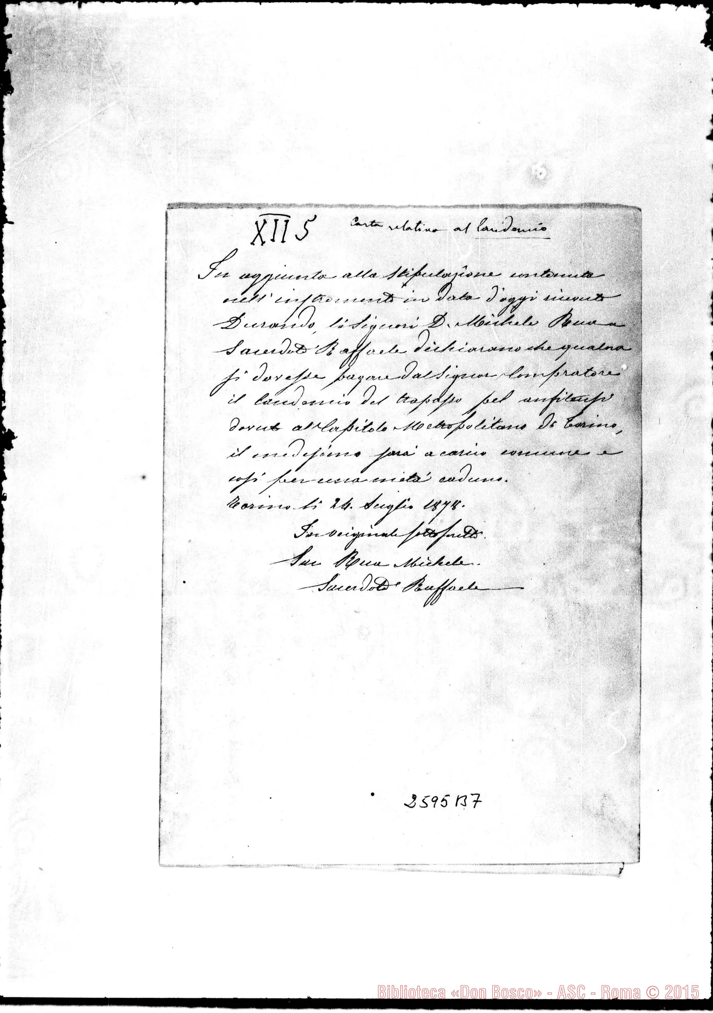 Fotogramma B 7 — Carta relativa al «laudemio»