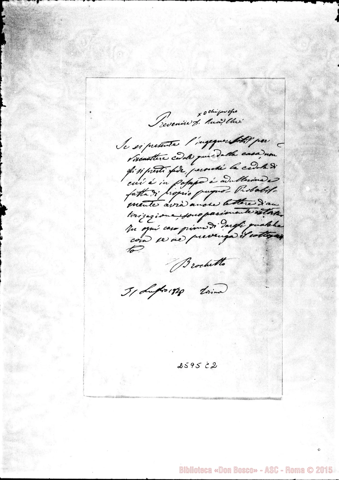 Fotogramma C 2 — Brachetto - D. Rua. Torino, 31-07-1878