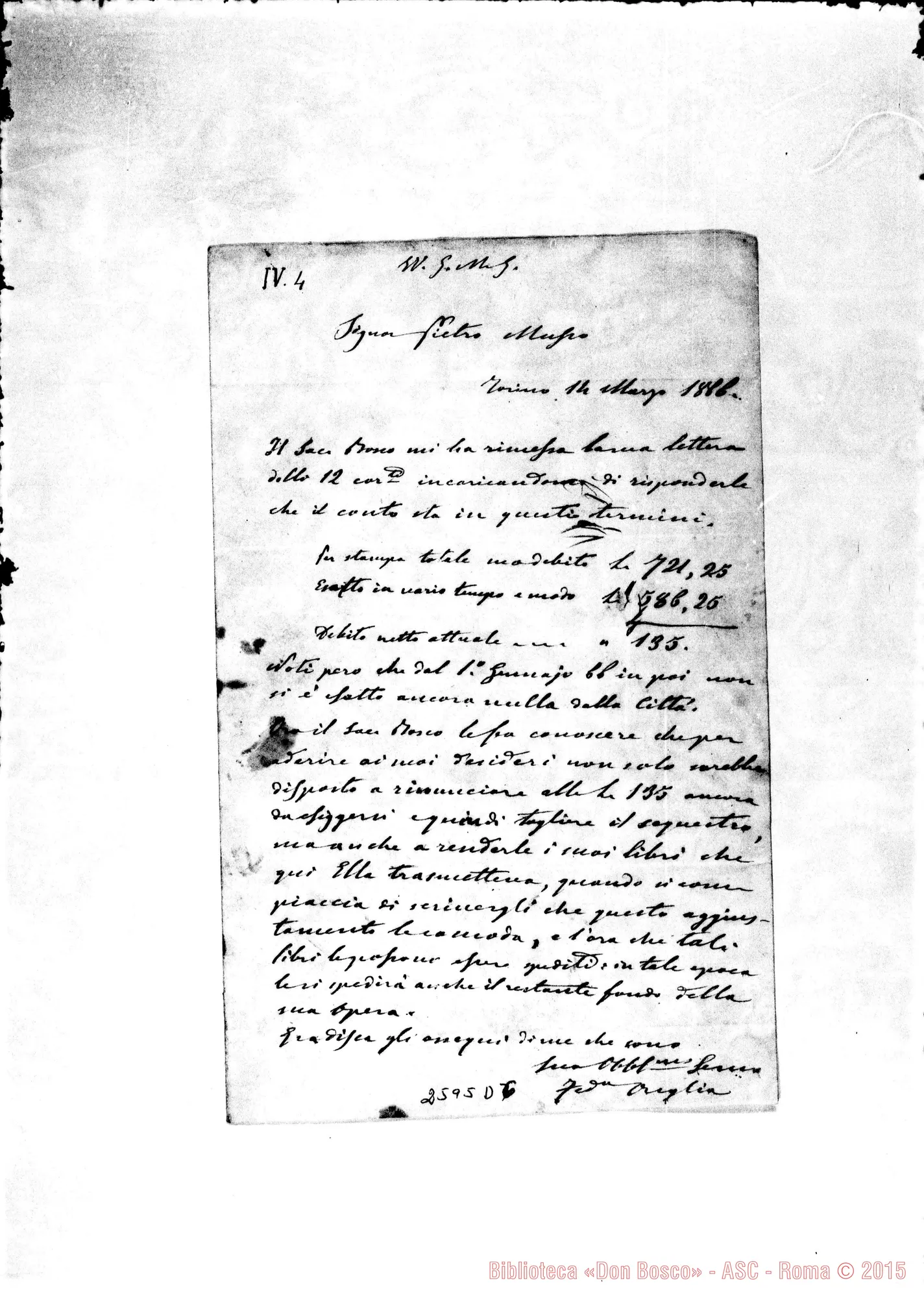 Fotogramma D 6 — Cav. Oreglia - Musso. Torino, 14-03-1866