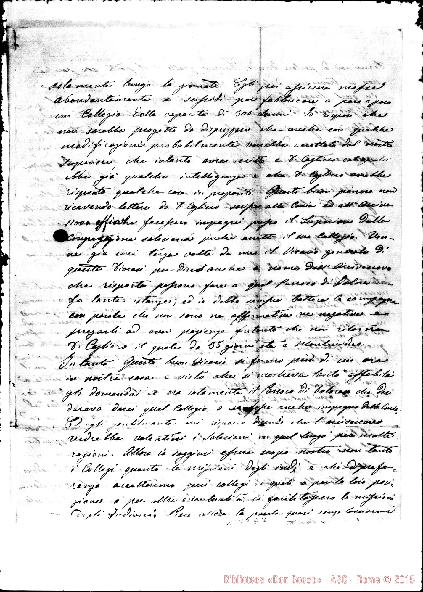 Fotogramma E 7 — Bodrato - Don Bosco. Buenos Aires, 29-01-1877. Autogr. Bosco