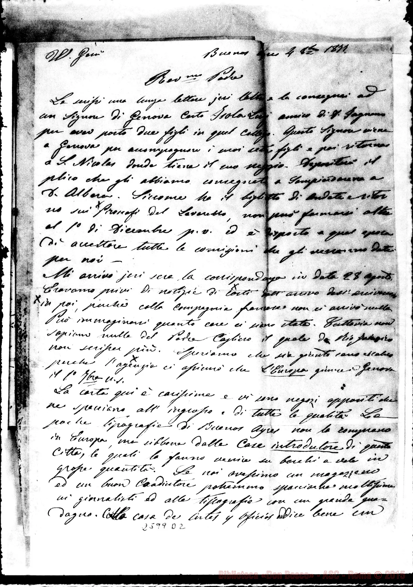 Fotogramma D 2 — Bodrato - D. Bosco. Buenos Aires, 4-10-1877