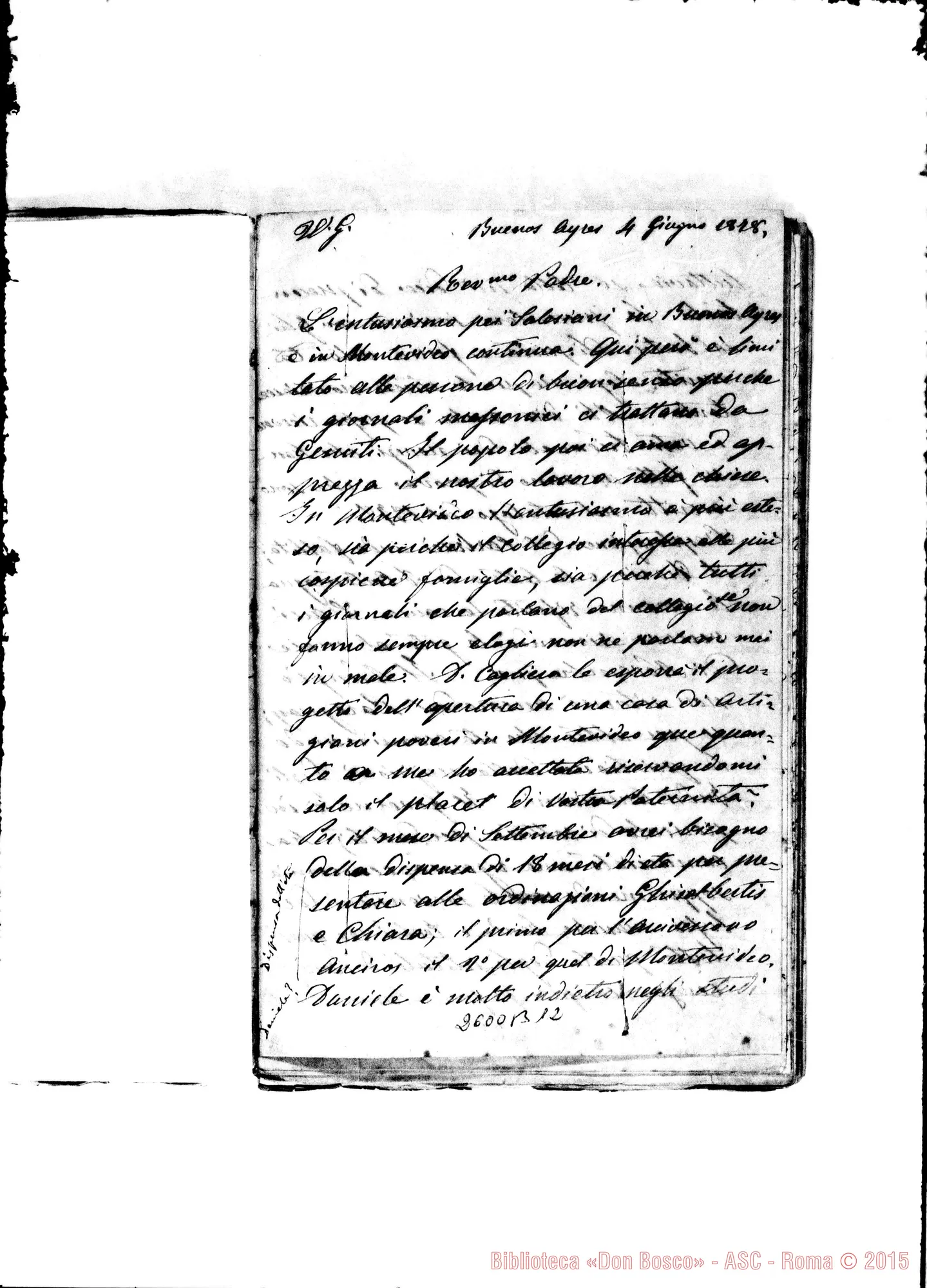Fotogramma B 12 — Bodrato - D. Bosco. Buenos Aires, 4-06-1878