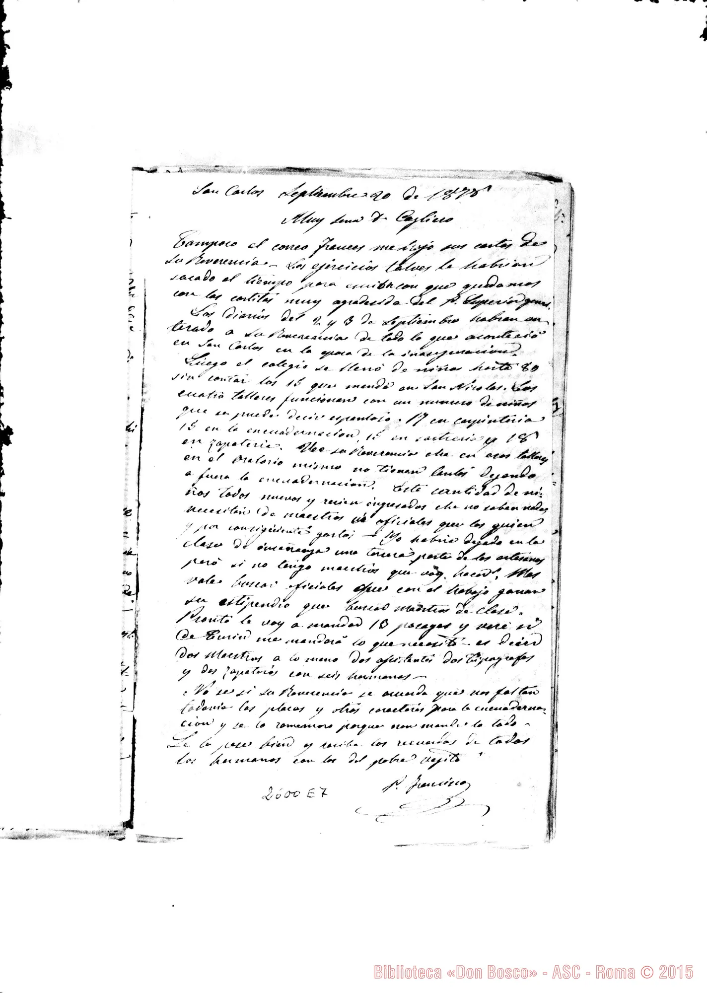 Fotogramma E 7 — Bodrato - Cagliero. S. Carlos, 20-09-1878