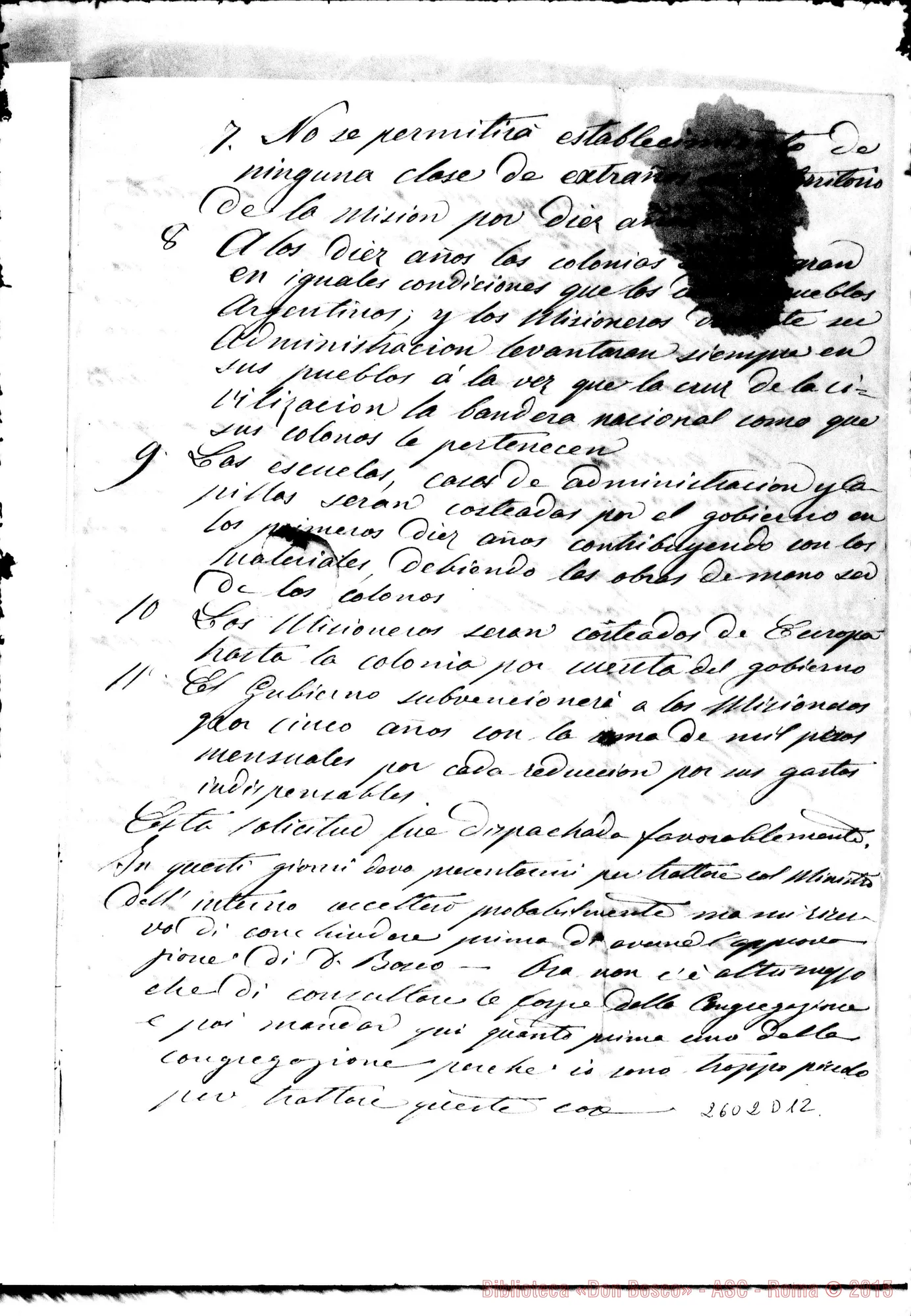 Fotogramma D 12 — Bodrato - D. Bosco. Buenos Aires, 26-01-1880