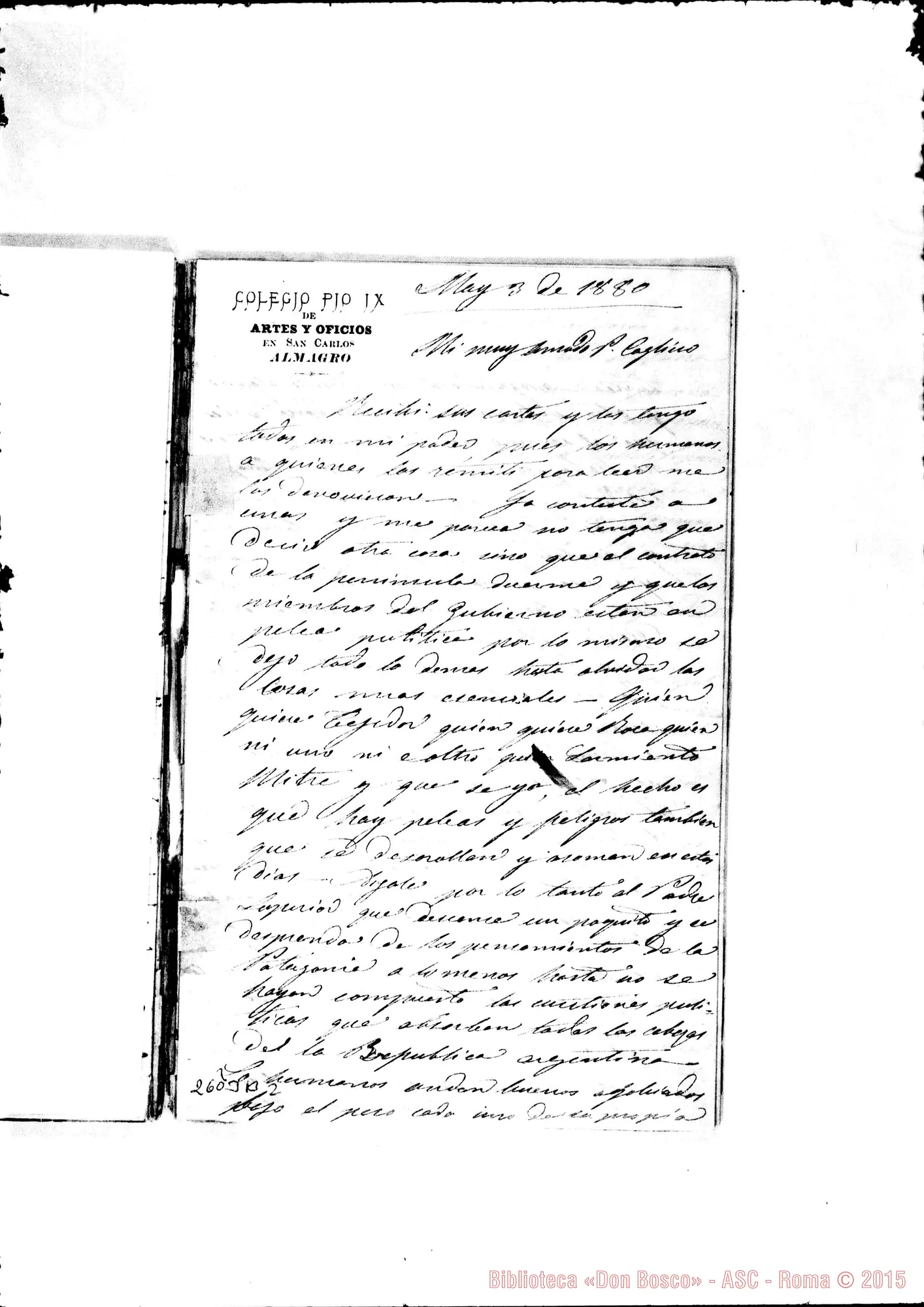 Fotogramma B 2 — Bodrato - Cagliero. Almagro, 3-05-1880