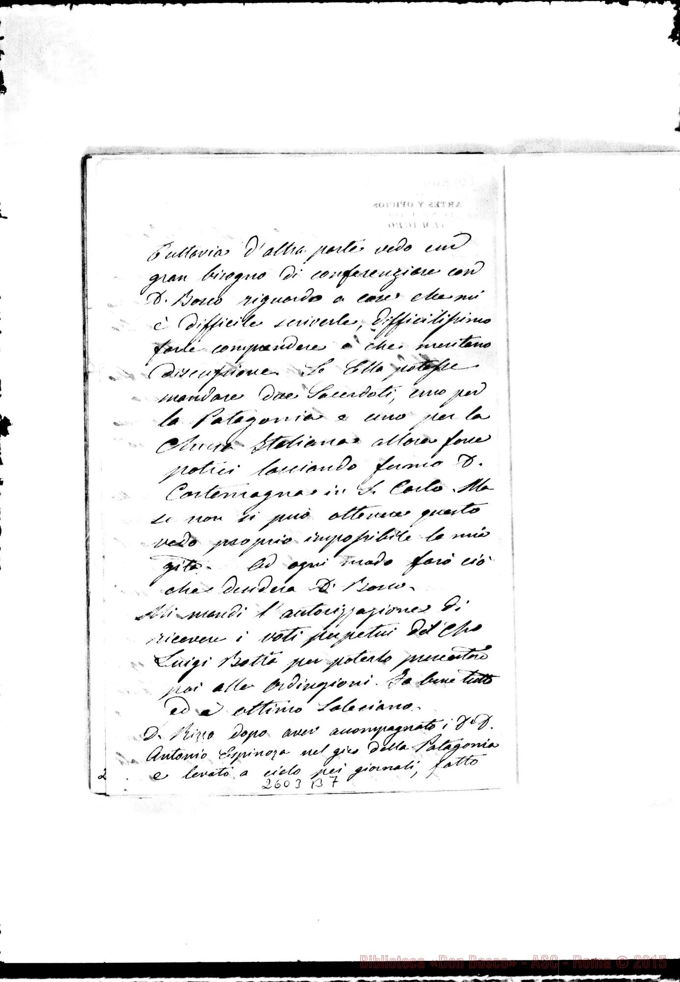 Fotogramma B 7 — Bodrato - D. Bosco. Almagro, 15-05-1880