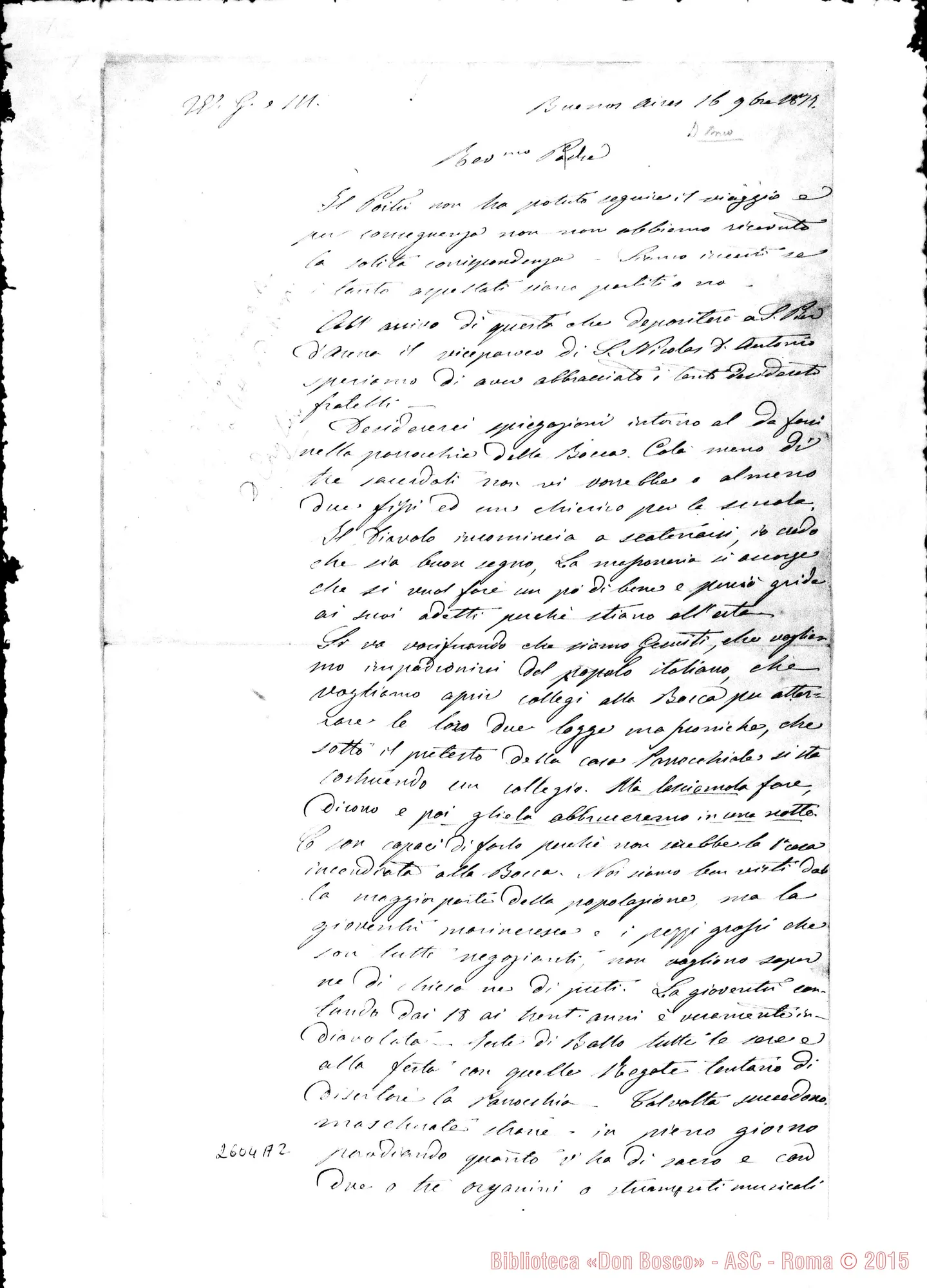 Fotogramma A 2 — Bodrato - D. Bosco. Buenos Aires, 16-11-1877