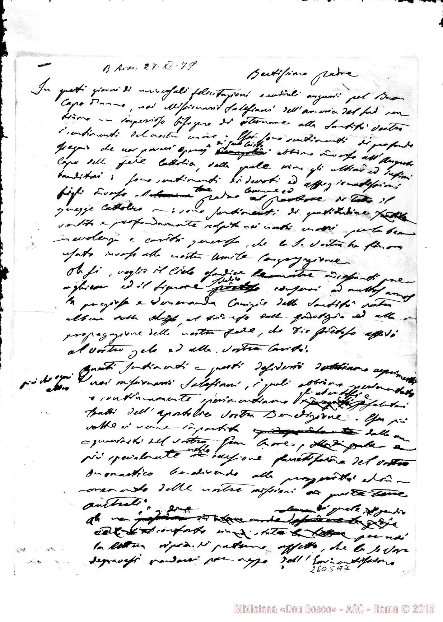 Fotogramma A 7 — Bodrato - D. Bosco. Buenos Aires, 27-11-1879