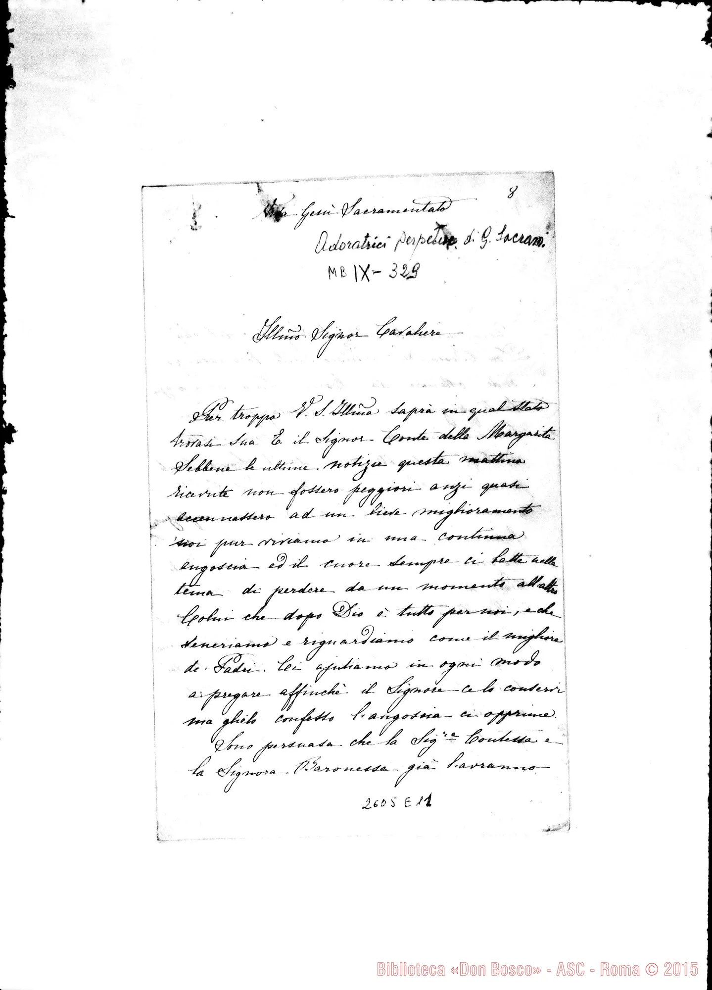 Fotogramma E 11 — Adoratrici Perpetue - Oreglia. Torino, 6-08-1868