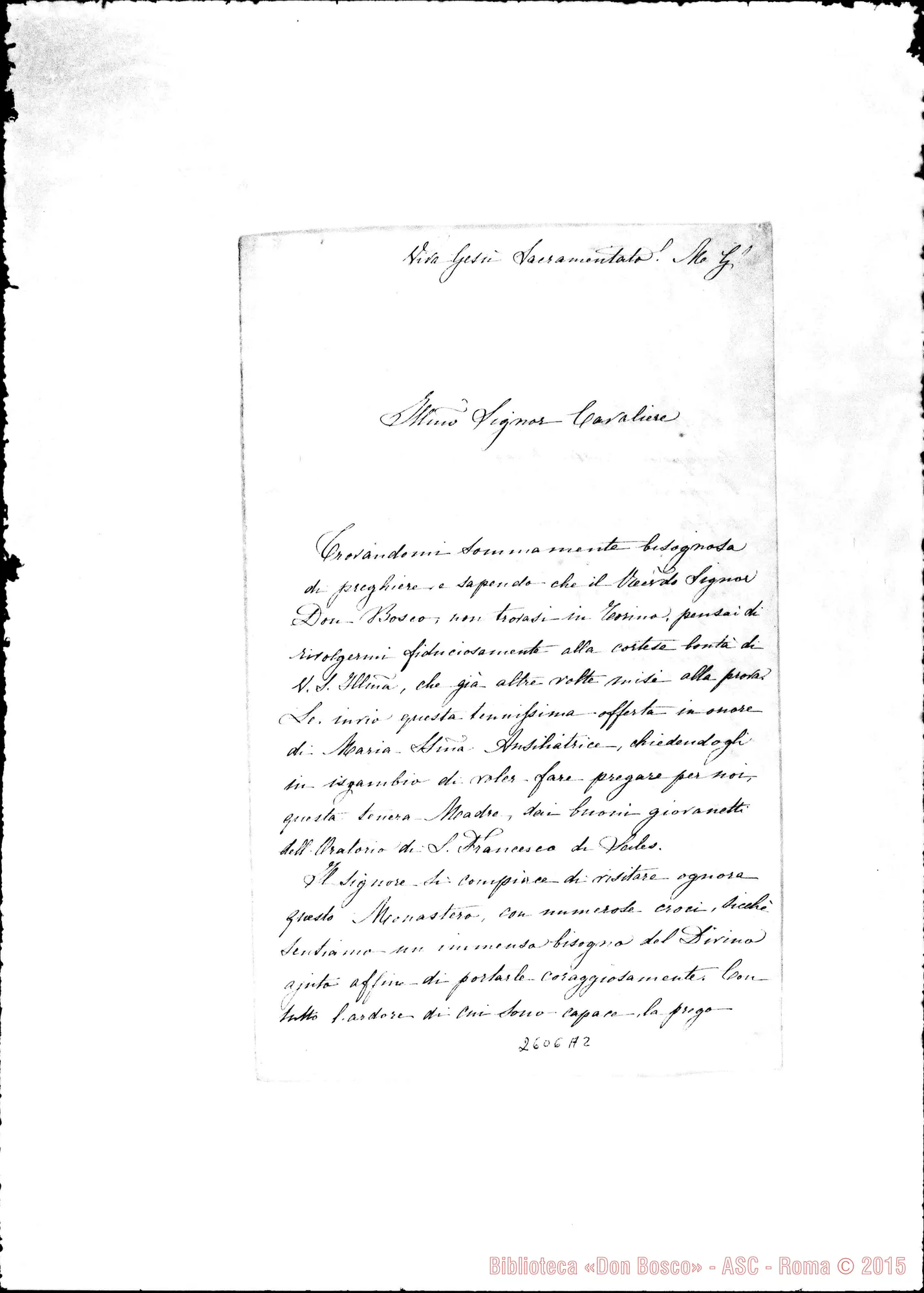 Fotogramma A 2 — Adoratrici Perpetue - Oreglia. Torino, 16-01-1869