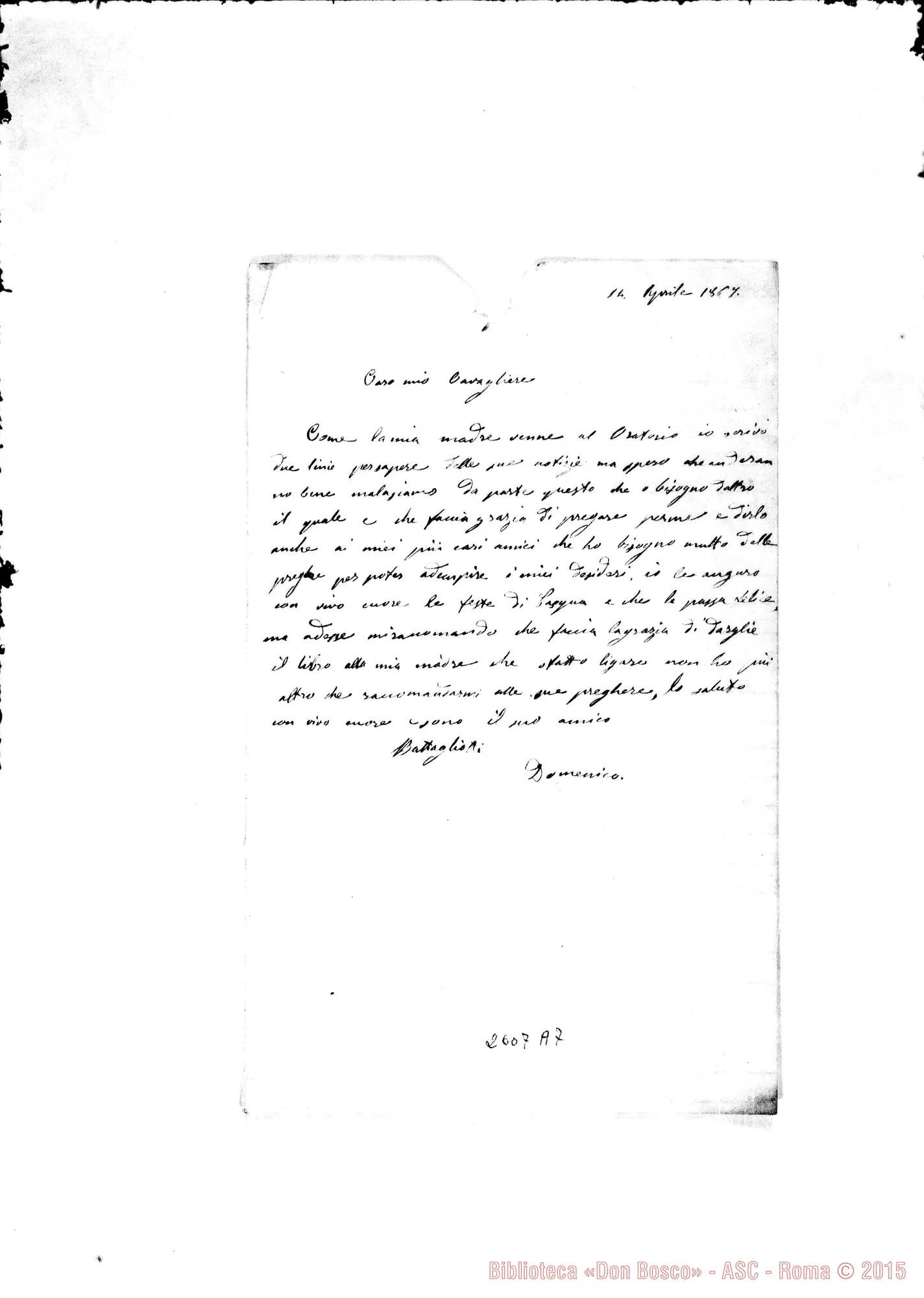 Fotogramma A 7 — Battagliotti Domenico - Oreglia. Piscina, 14-04-1867