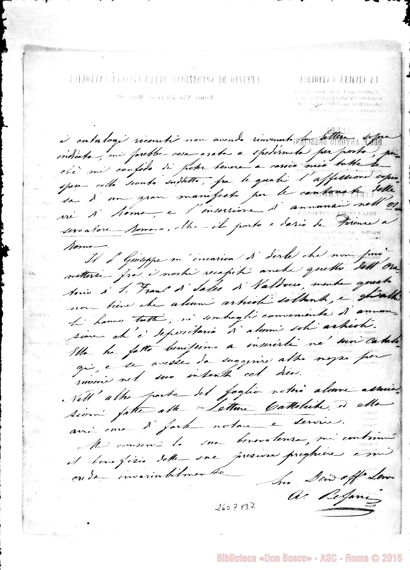 Fotogramma B 7 — Befani A. - Oreglia. Roma, 4-01-1867