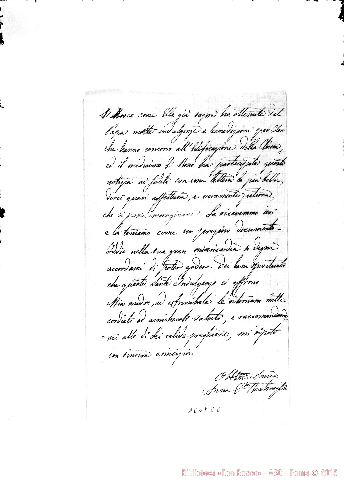 Fotogramma C 6 — Bentivoglio Anna - Oreglia. Roma, 23-12-1867